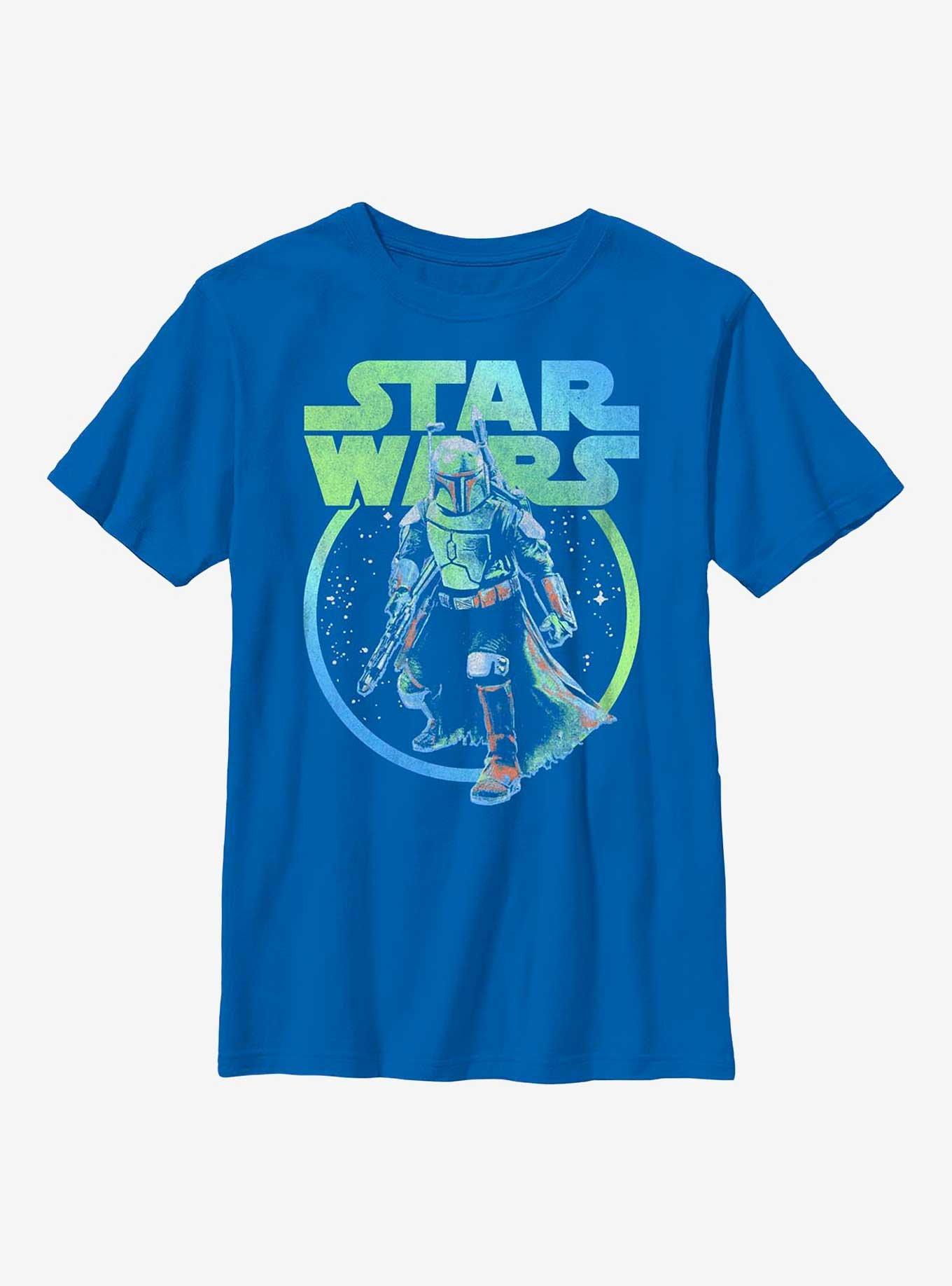 Star Wars The Book Of Boba Fett Rainbow Fett Youth T-Shirt, ROYAL, hi-res
