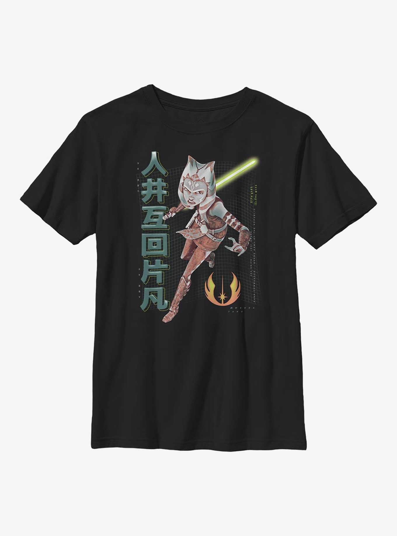 Star Wars The Clone Wars Ahsoka Meta Crew Youth T-Shirt, BLACK, hi-res