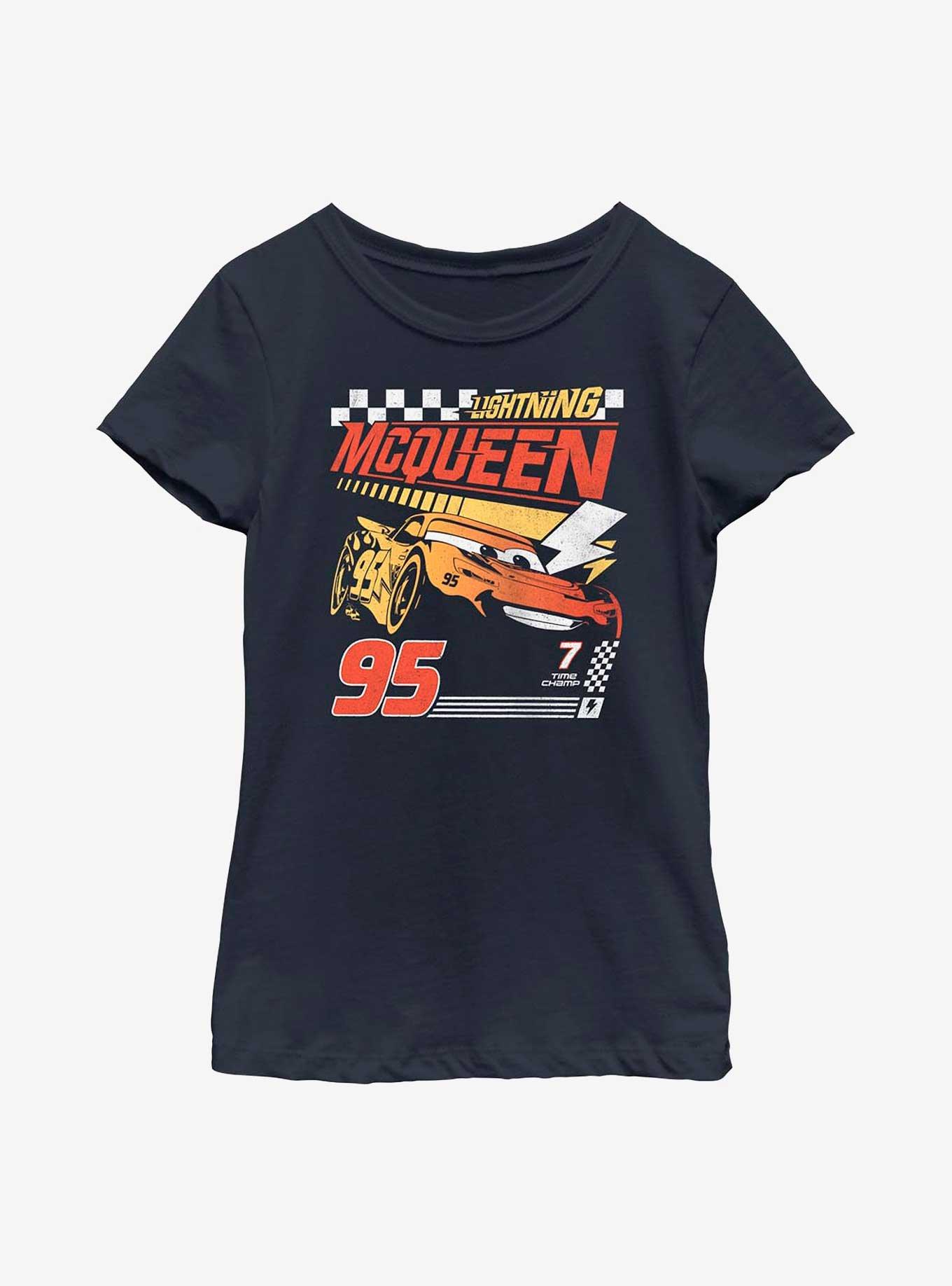 Disney Pixar Cars Lightning McQueen 95 Poster Youth Girls T-Shirt, , hi-res