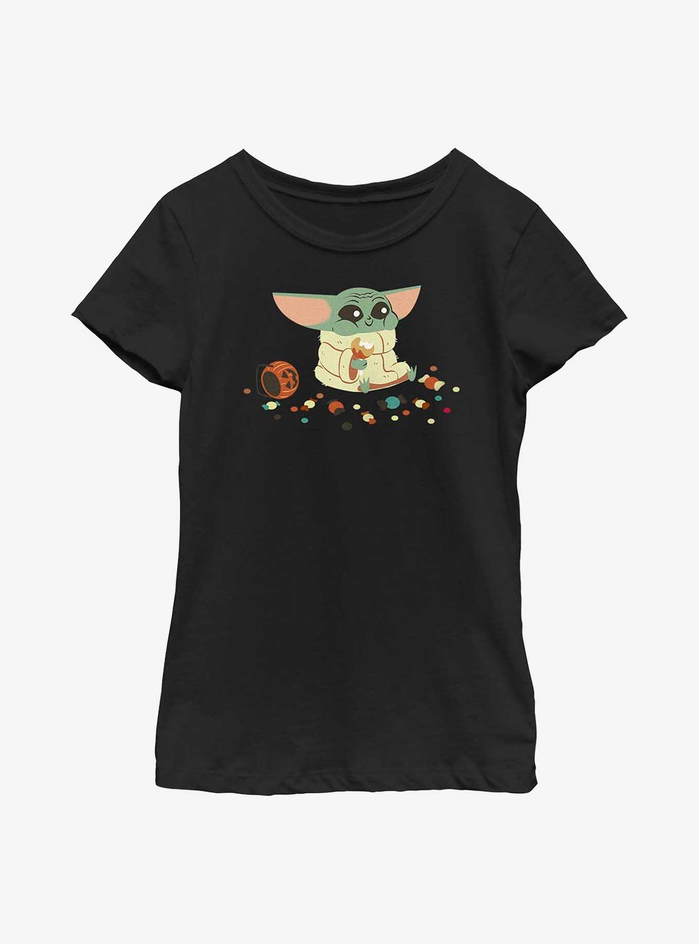 Star Wars The Mandalorian Grogu Eating Candies Youth Girls T-Shirt, , hi-res