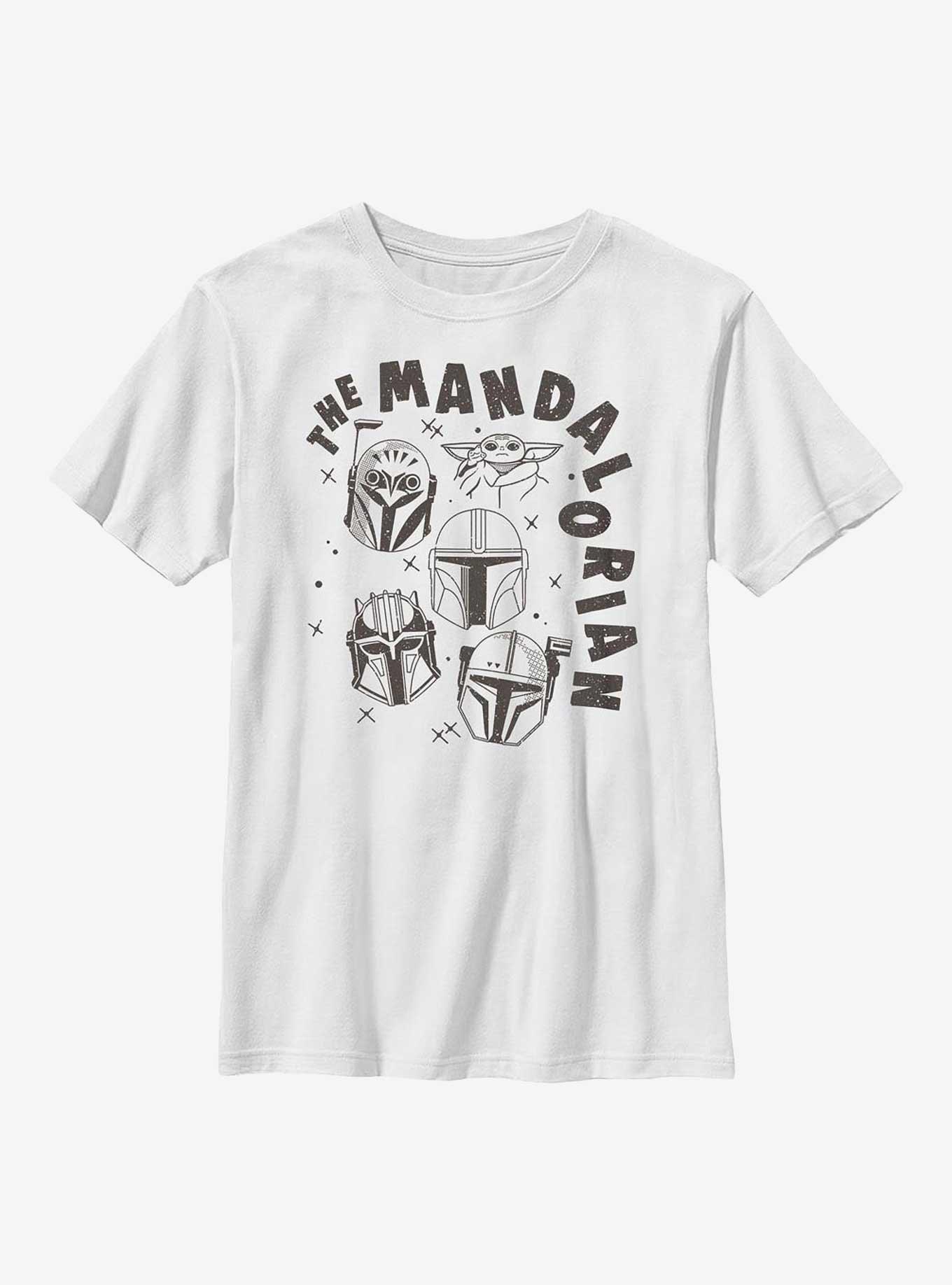 Star Wars The Mandalorian Floating Helmets Youth T-Shirt