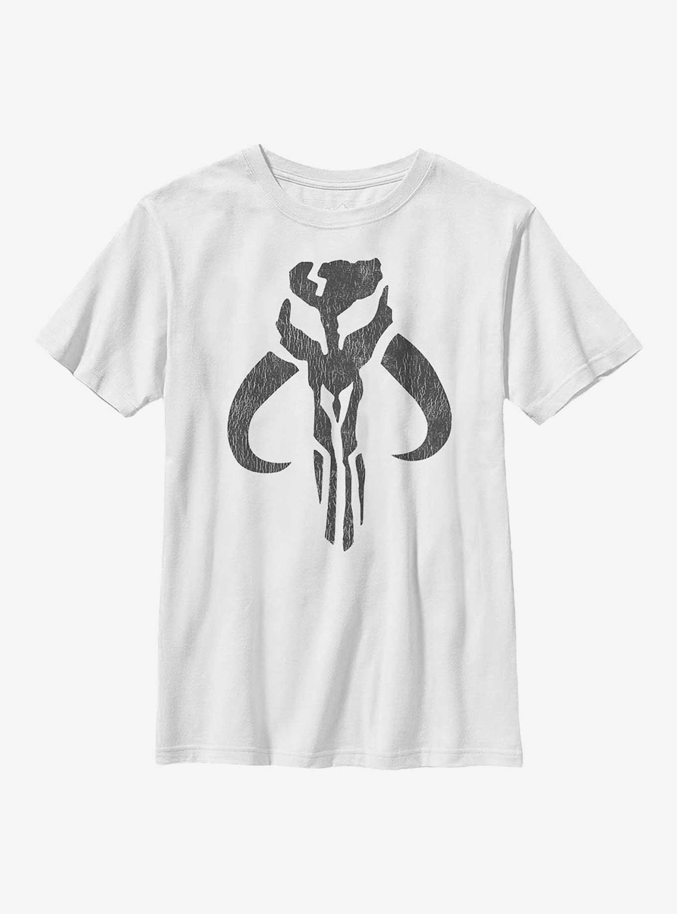 Star Wars Mando Symbol Crew Youth T-Shirt, WHITE, hi-res
