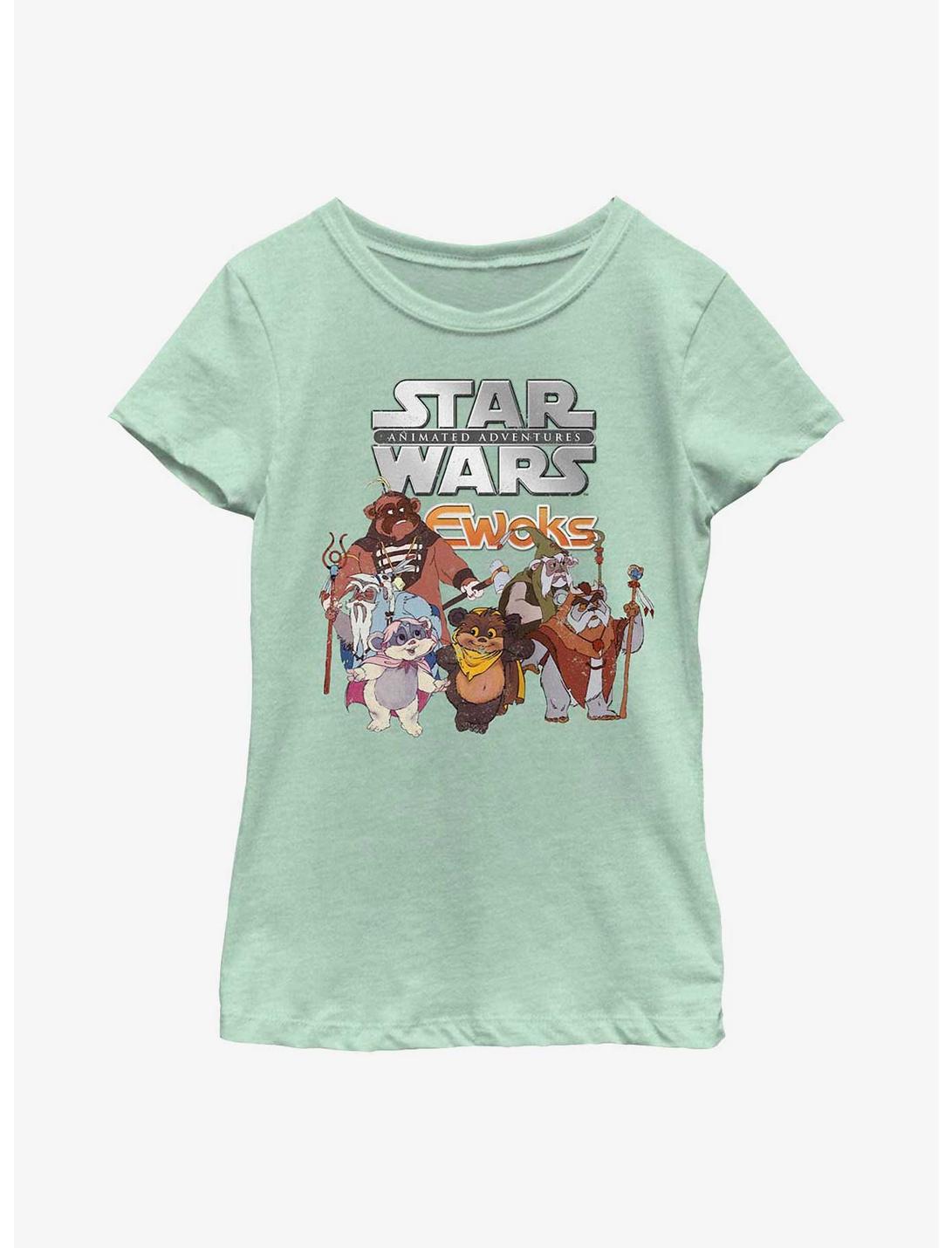 Star Wars Ewok Logo Group Youth Girls T-Shirt, MINT, hi-res