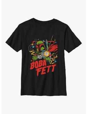 Star Wars Boba Fett Space Retro Youth T-Shirt, , hi-res
