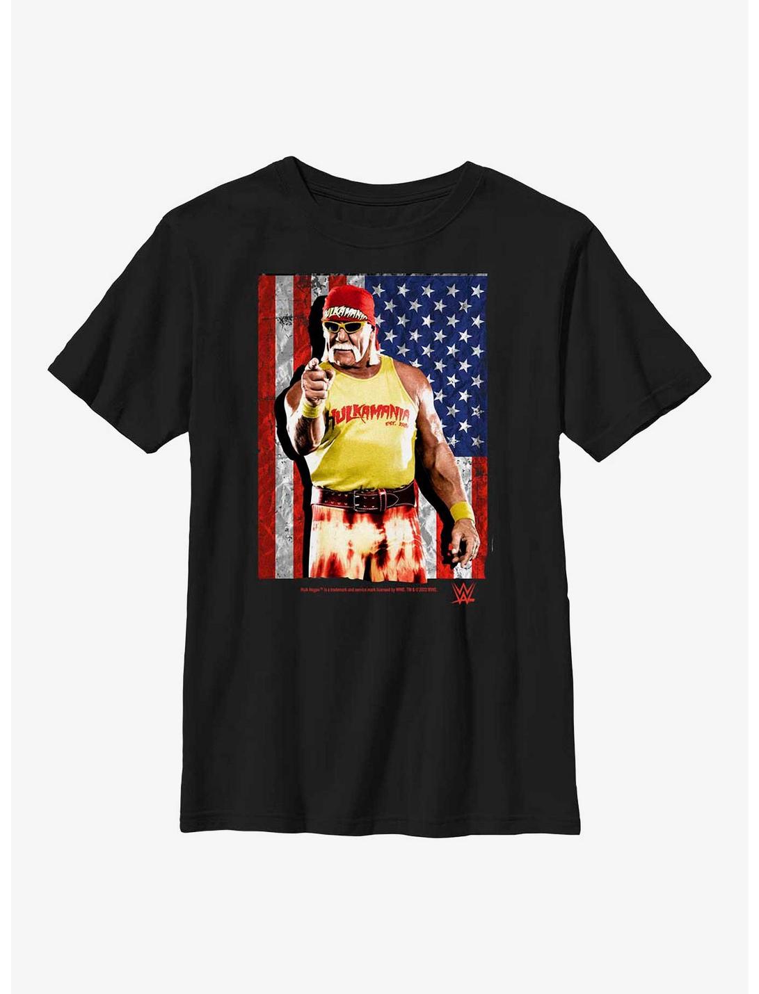 WWE Hulk Hogan American Flag Youth T-Shirt, BLACK, hi-res