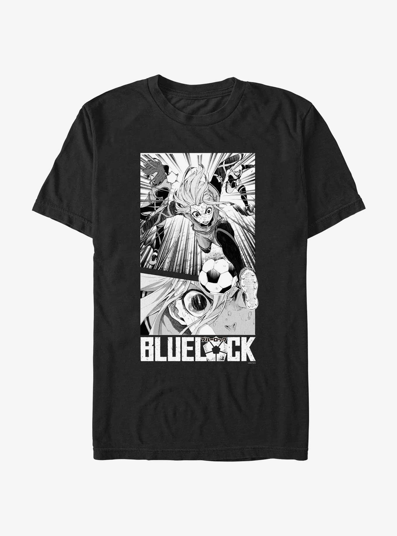 Blue Lock Hyoma Chigiri Kick Poster T-Shirt, BLACK, hi-res