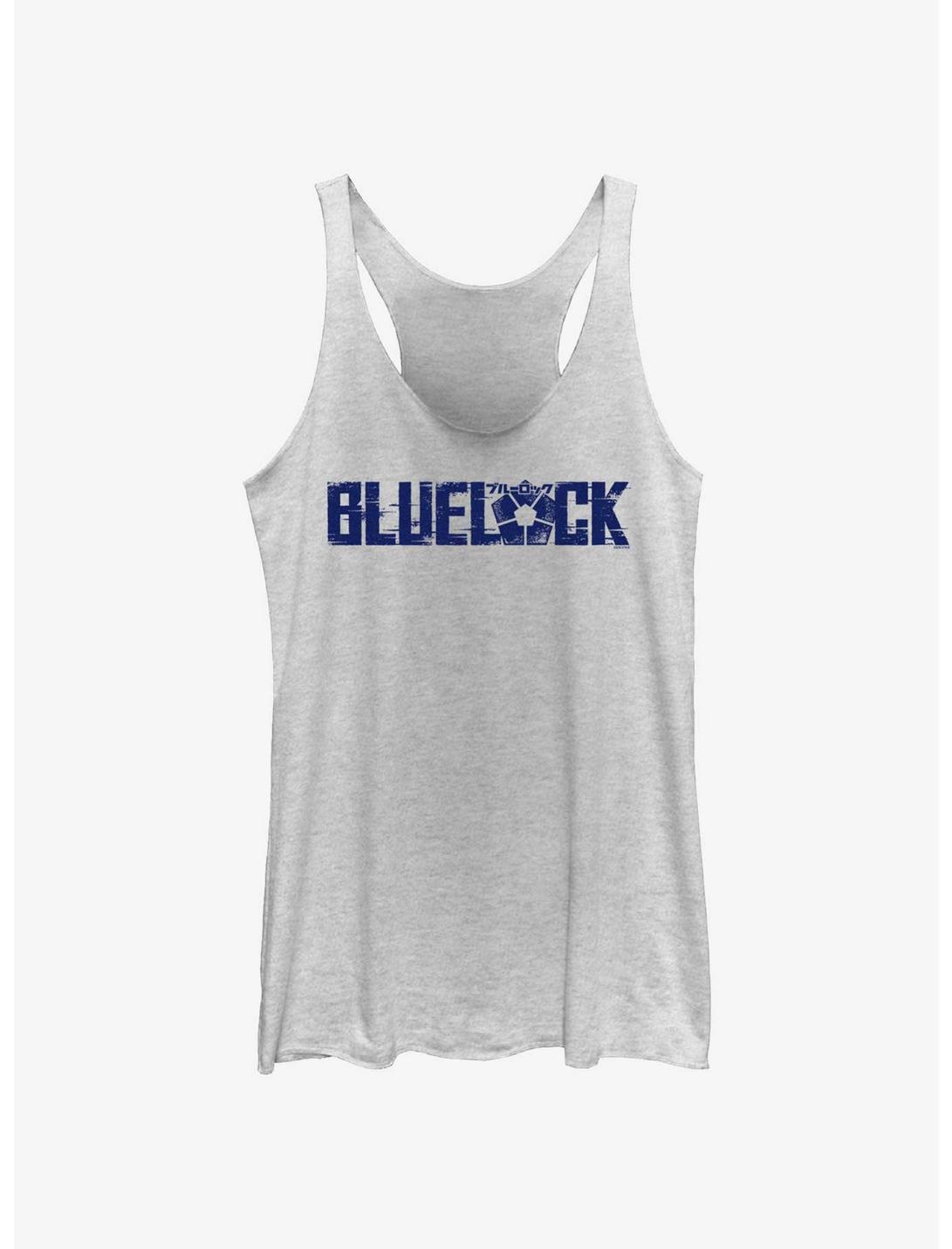 Blue Lock Glitch Logo Girls Tank, WHITE HTR, hi-res