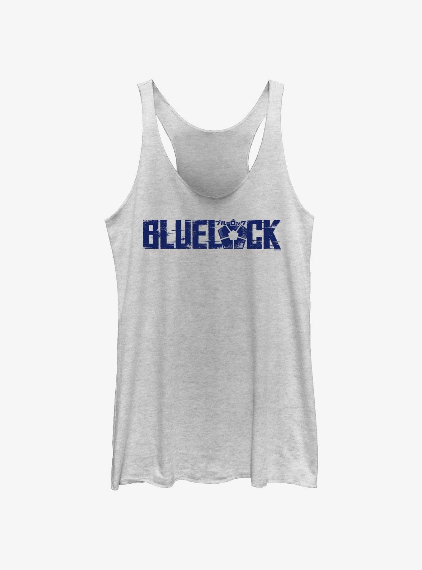 Blue Lock Glitch Logo Girls Tank, WHITE HTR, hi-res