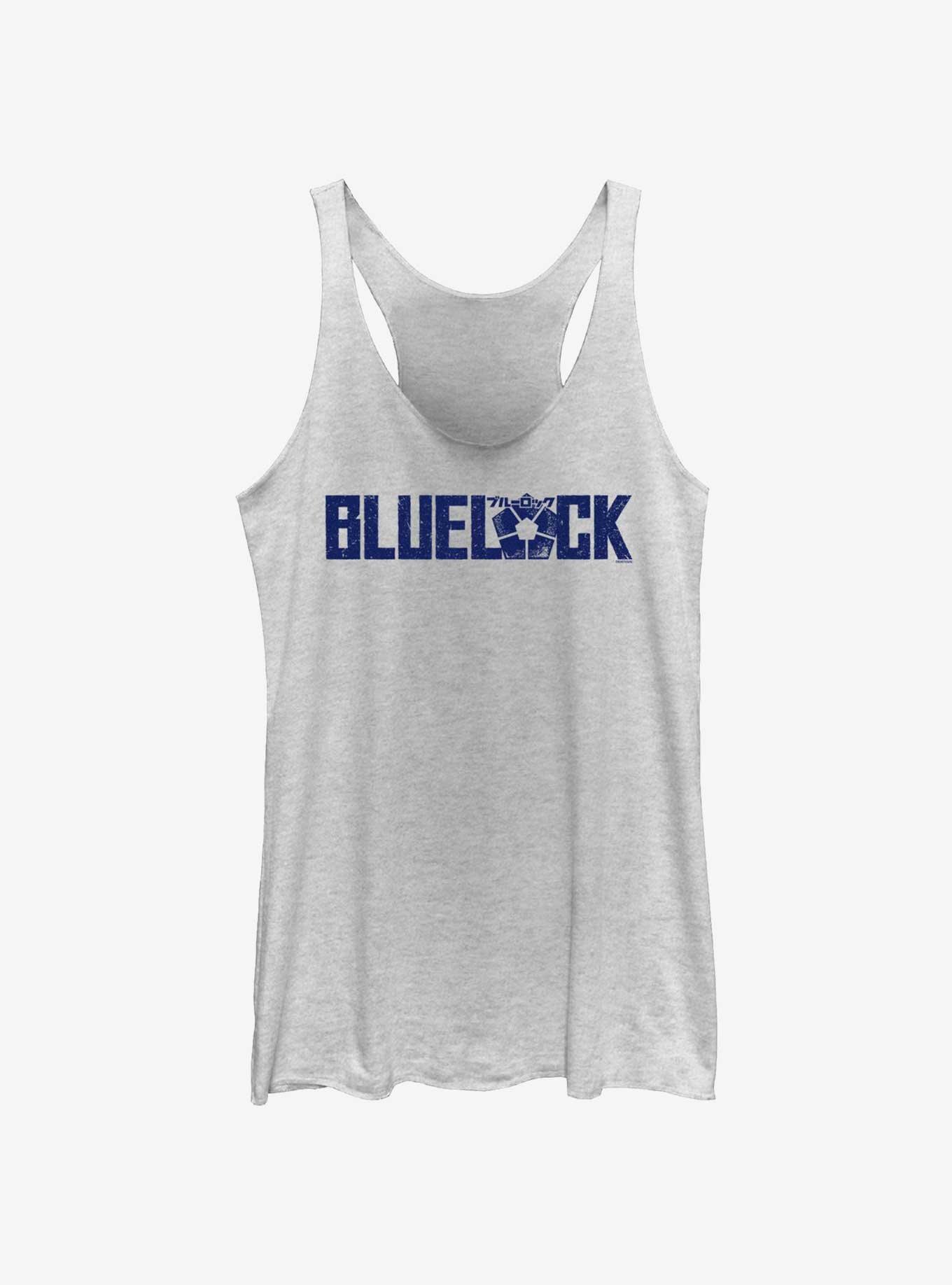 Blue Lock Glitch Logo Girls Tank, WHITE HTR, hi-res