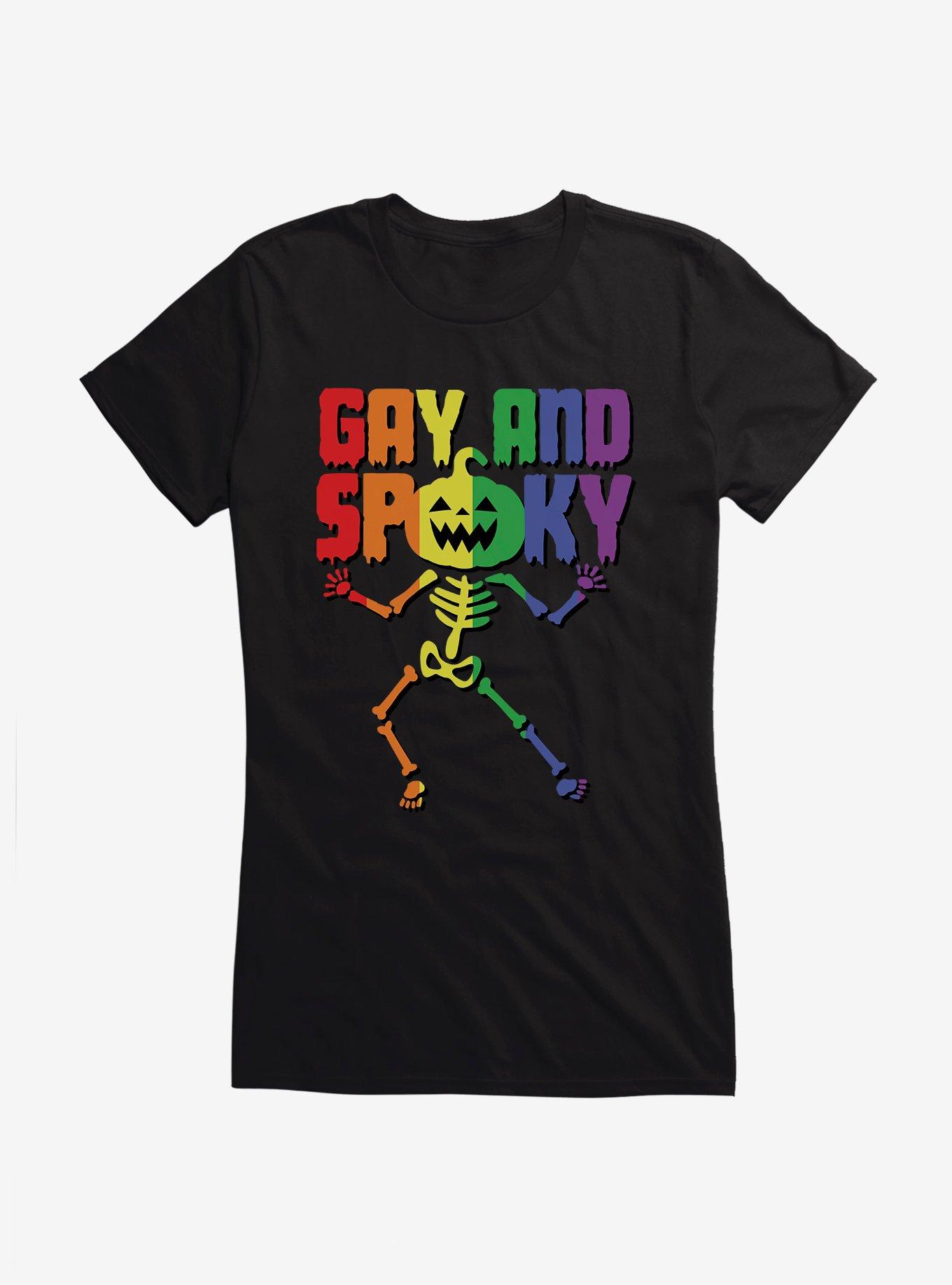 Hot Topic Rainbow Gay And Spooky Skeleton Girls T-Shirt