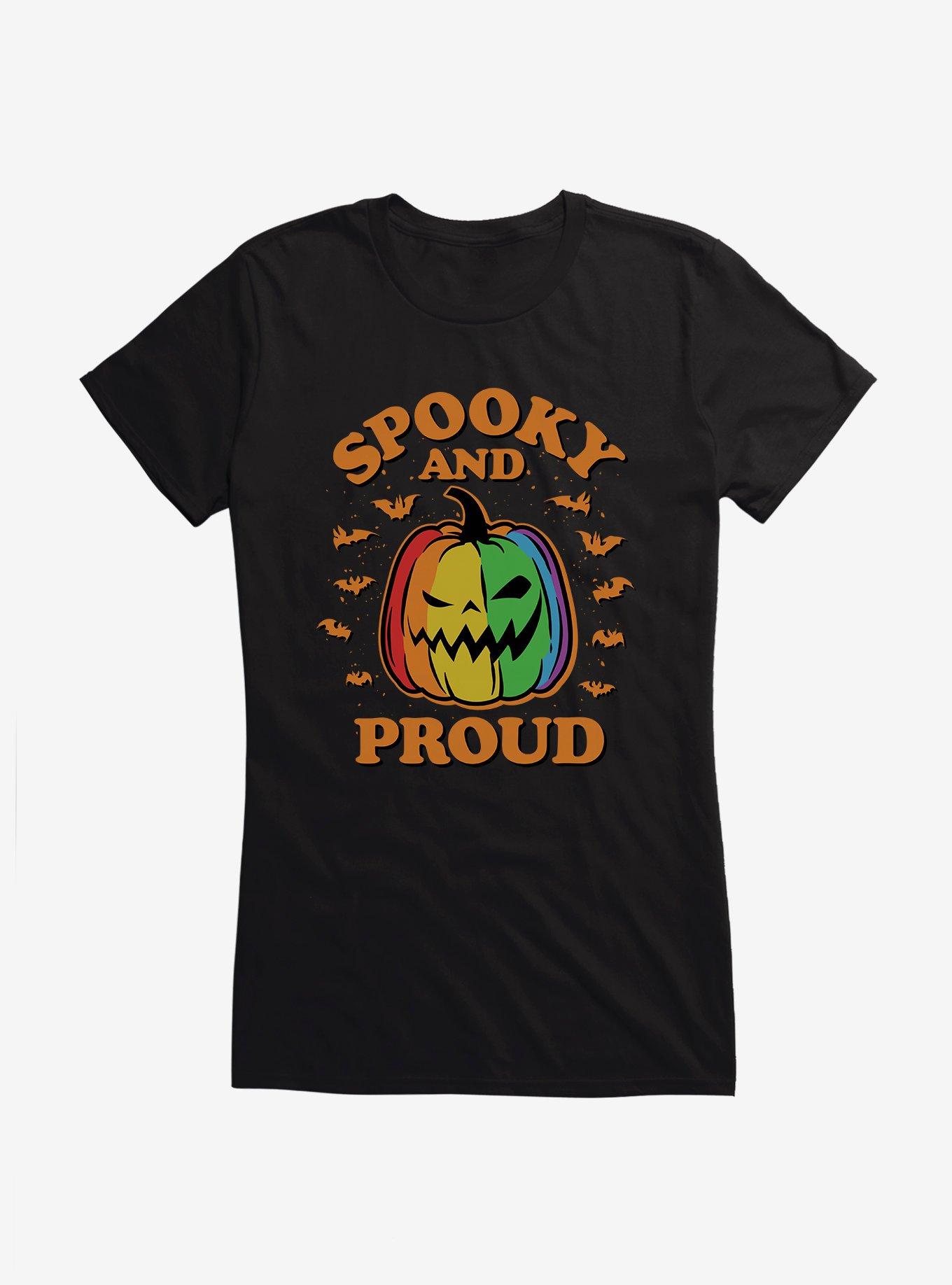 Hot Topic Spooky And Proud Rainbow Jack-O'-Lantern Girls T-Shirt