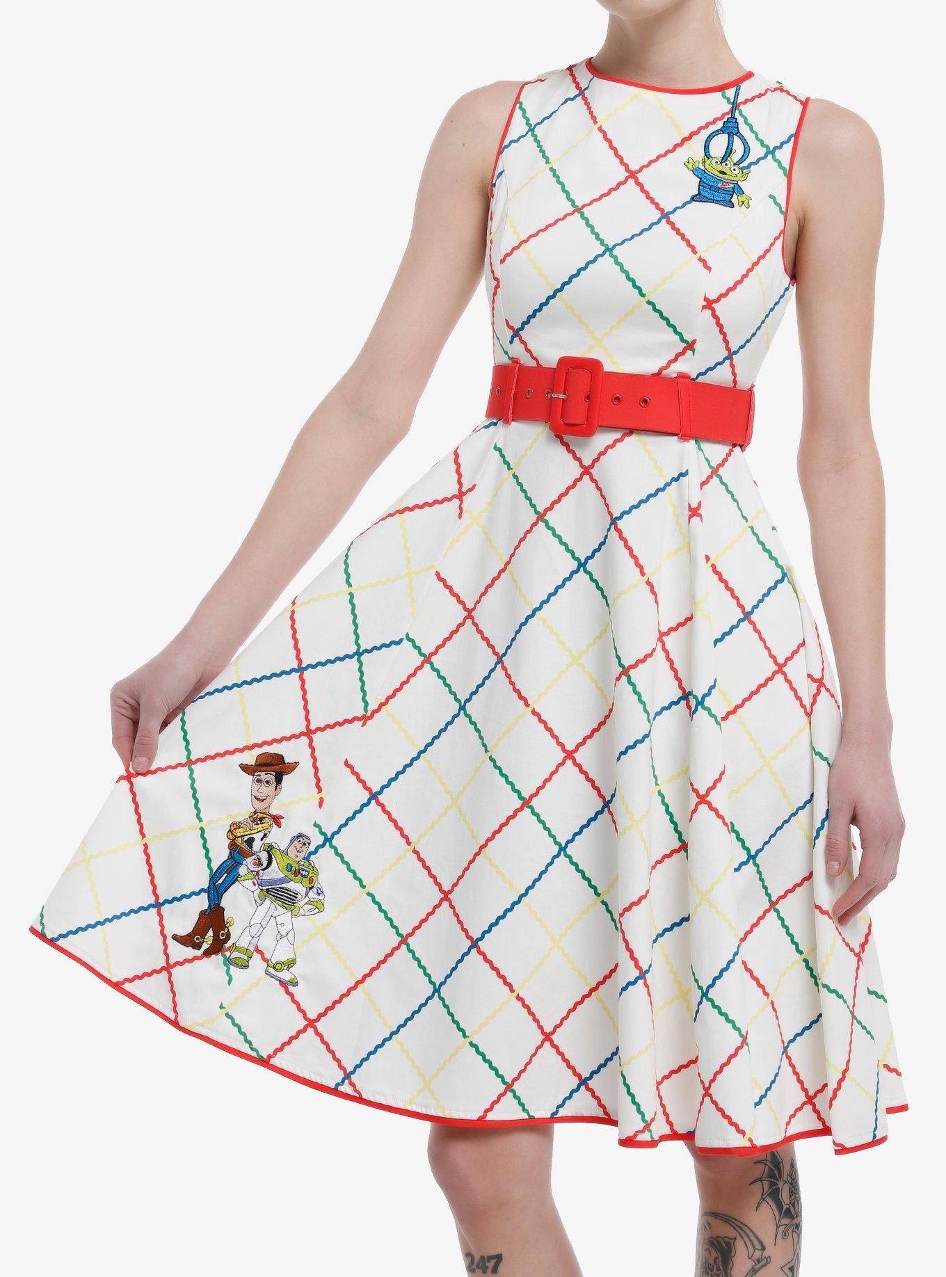 Her Universe Disney Pixar Toy Story Plaid Retro Belt Dress, , hi-res