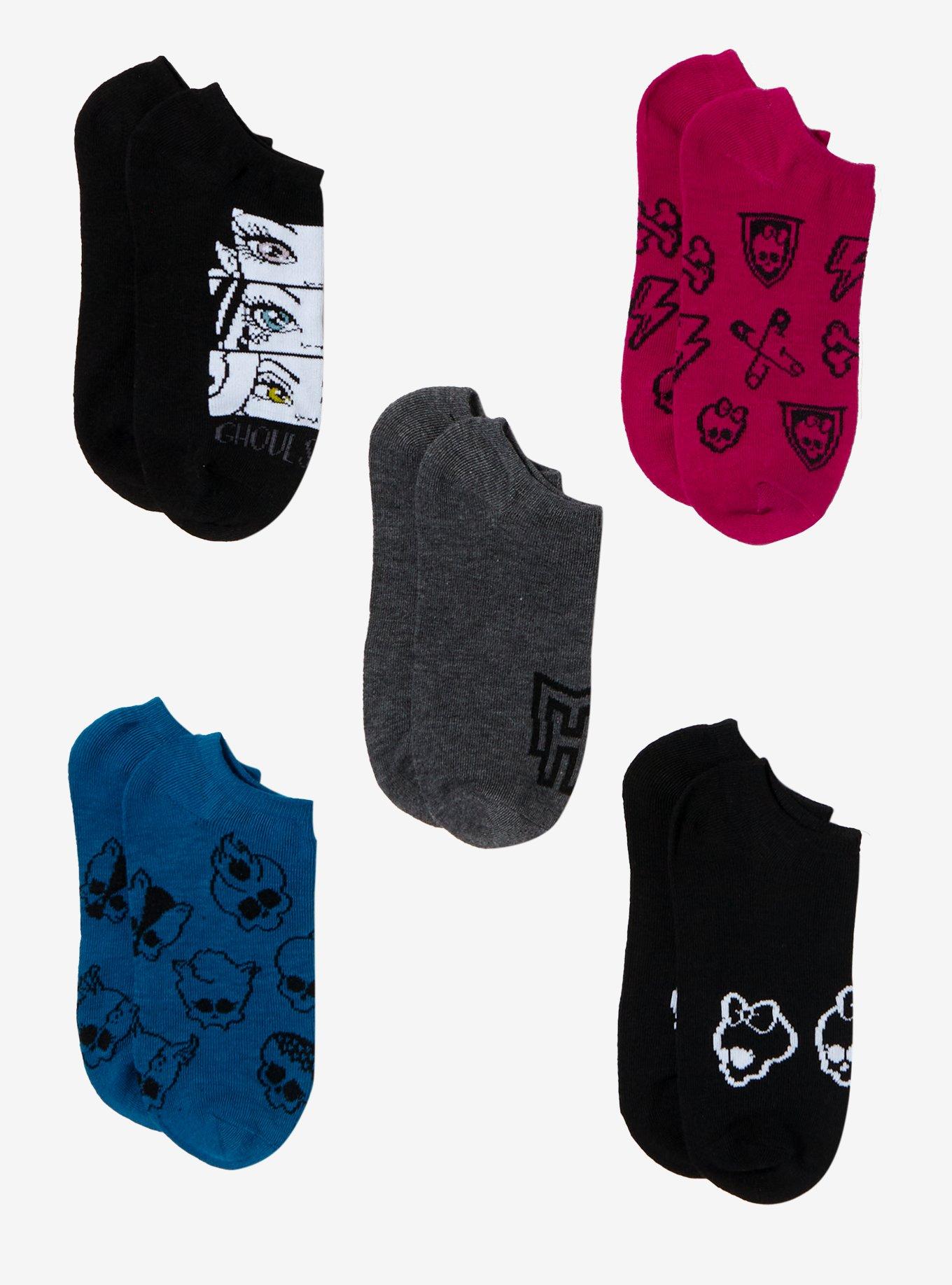 Monster High Icons No-Show Socks 5 Pair, , hi-res
