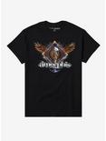 Amorphis Winged Bird Skull T-Shirt, BLACK, hi-res