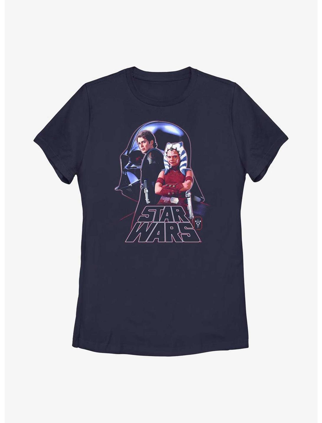 Disney Ahsoka Anakin Skywalker and Young Ahsoka Womens T-Shirt, NAVY, hi-res