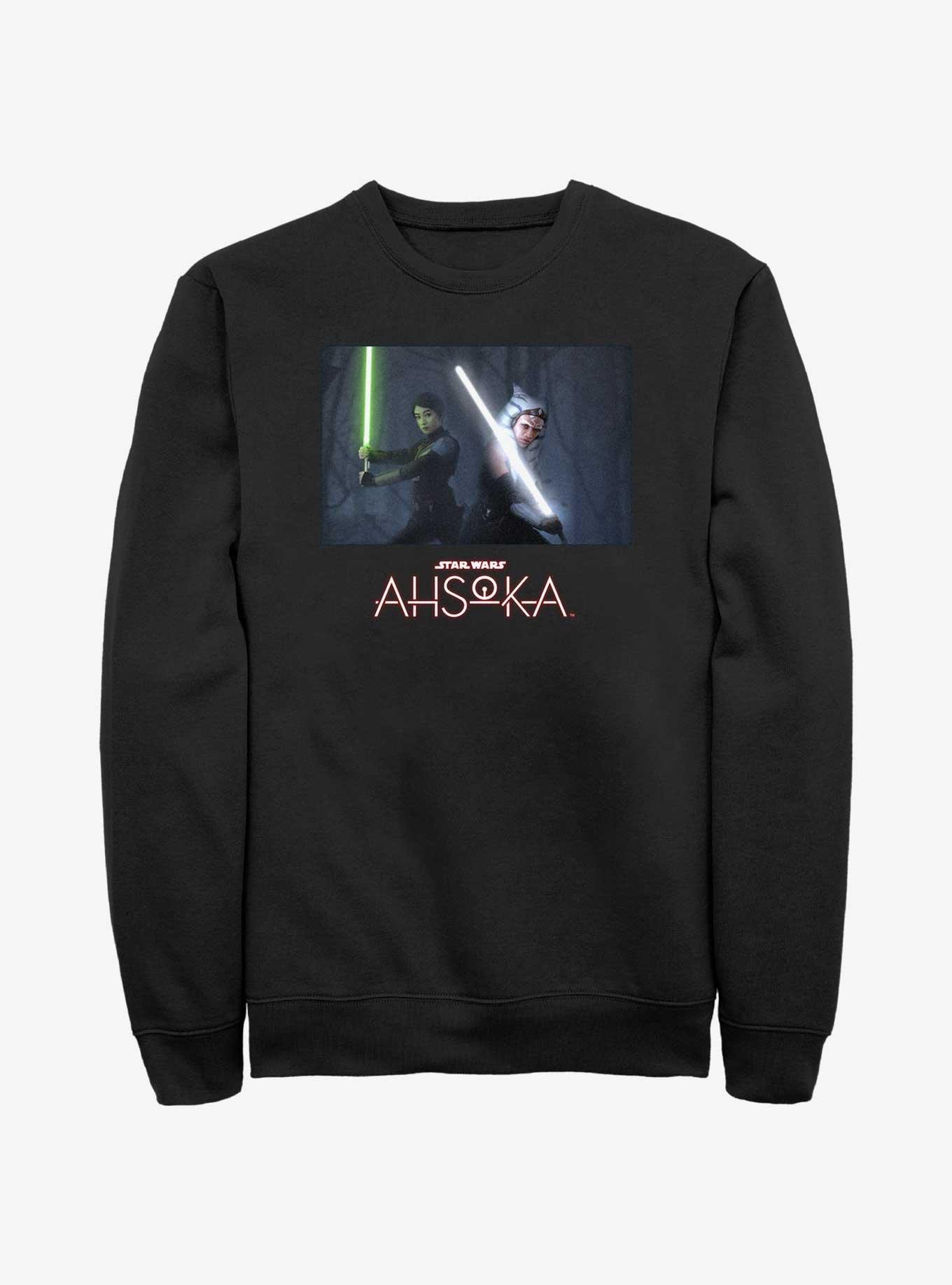 Disney Ahsoka Sabine and Ahsoka Lightsaber Stance Sweatshirt, BLACK, hi-res