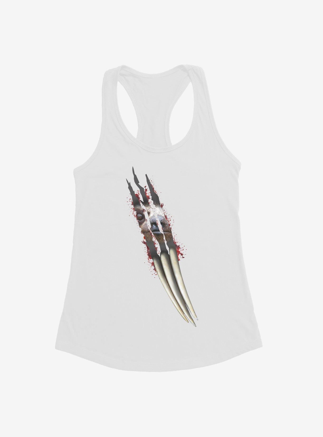 Scary Sloth Claws Girls Tank, WHITE, hi-res