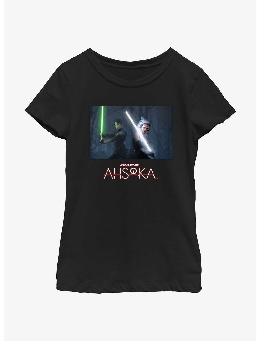 Disney Ahsoka Sabine and Ahsoka Lightsaber Stance Youth Girls T-Shirt, BLACK, hi-res