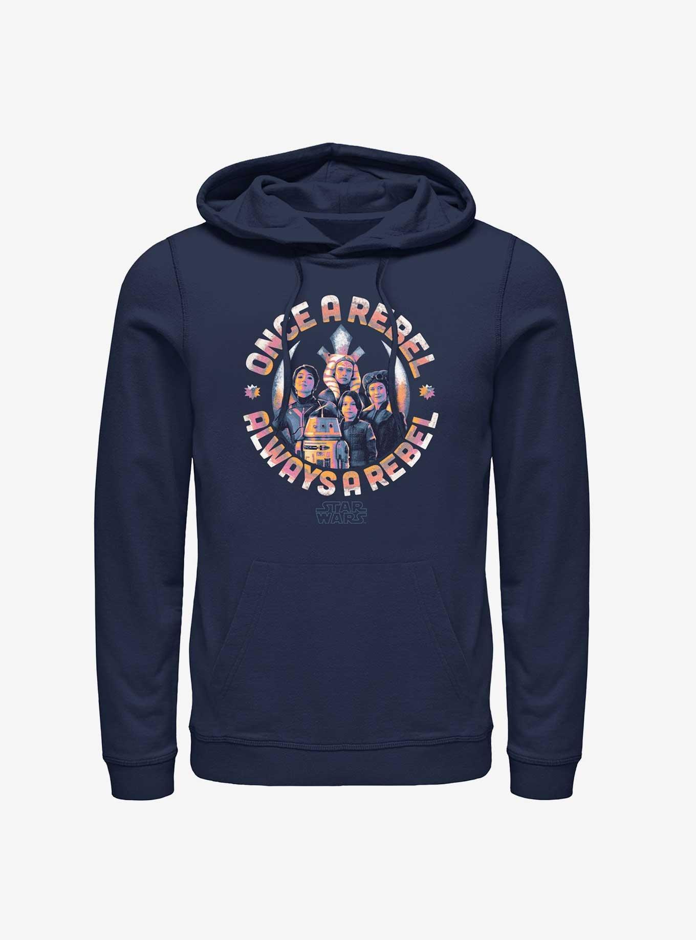 Disney Ahsoka Always A Rebel Hoodie, NAVY, hi-res