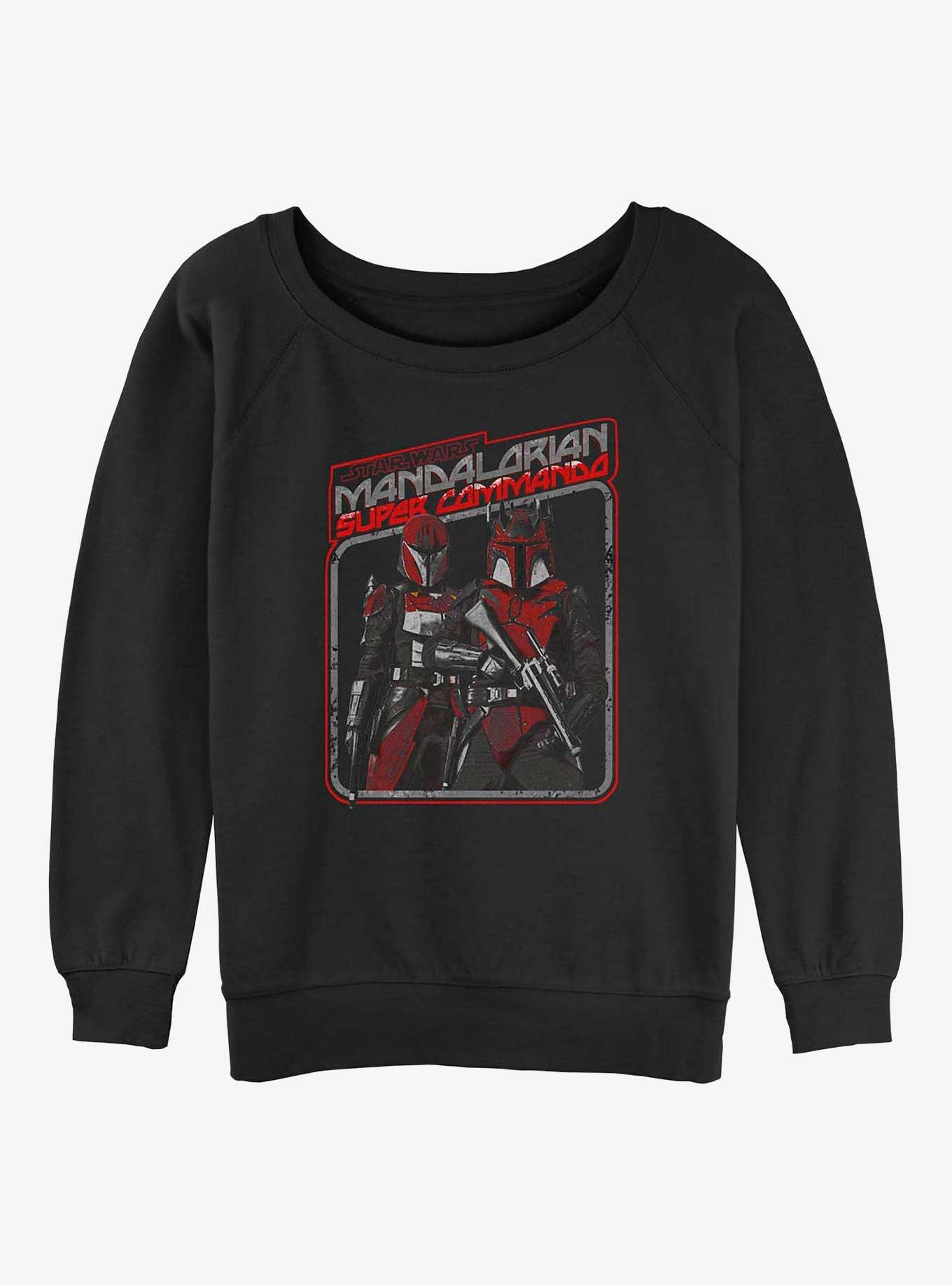 Disney Ahsoka Mandalorian Super Commando Womens Slouchy Sweatshirt, BLACK, hi-res