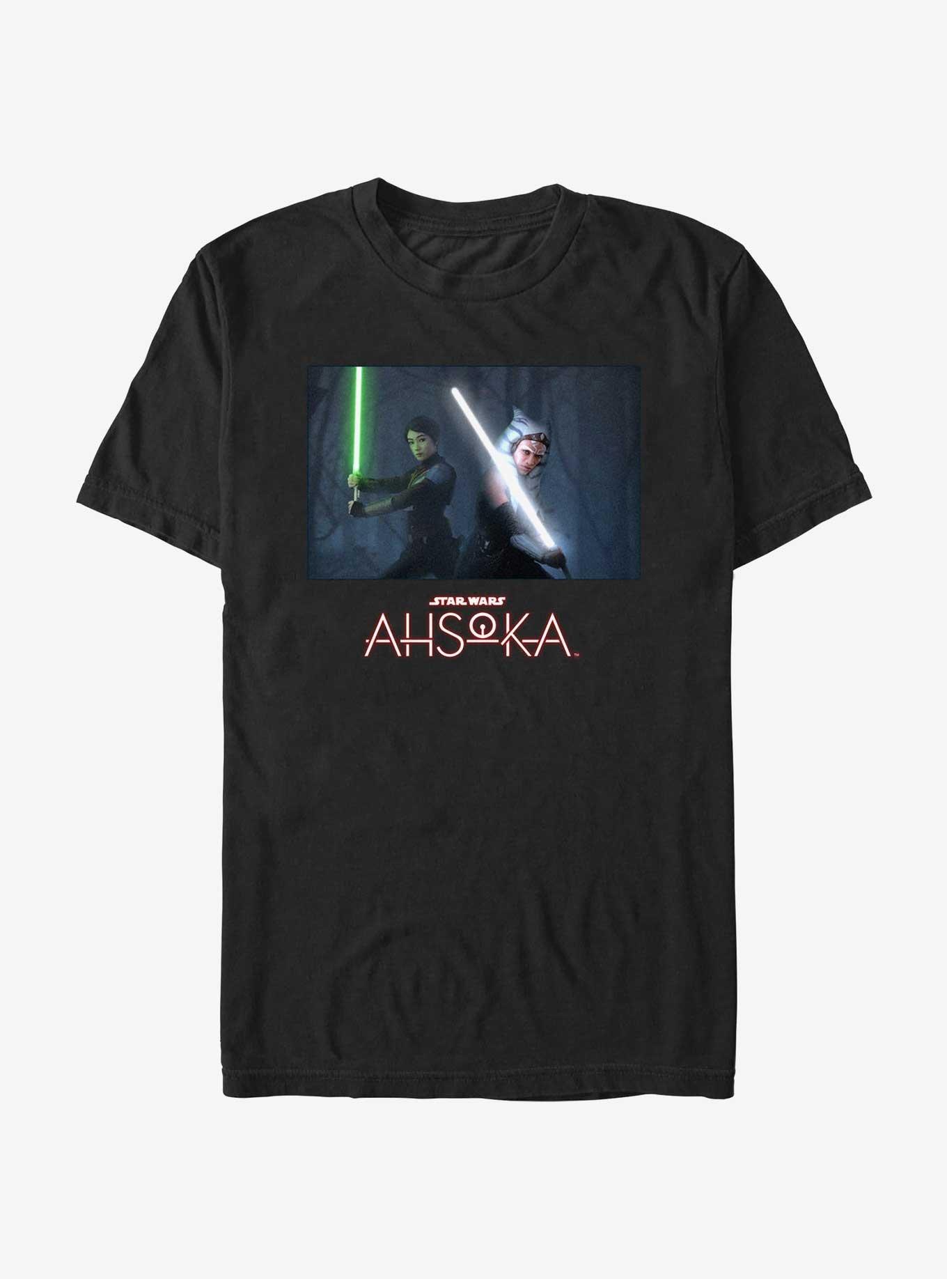 Disney Ahsoka Sabine and Ahsoka Lightsaber Stance T-Shirt, BLACK, hi-res