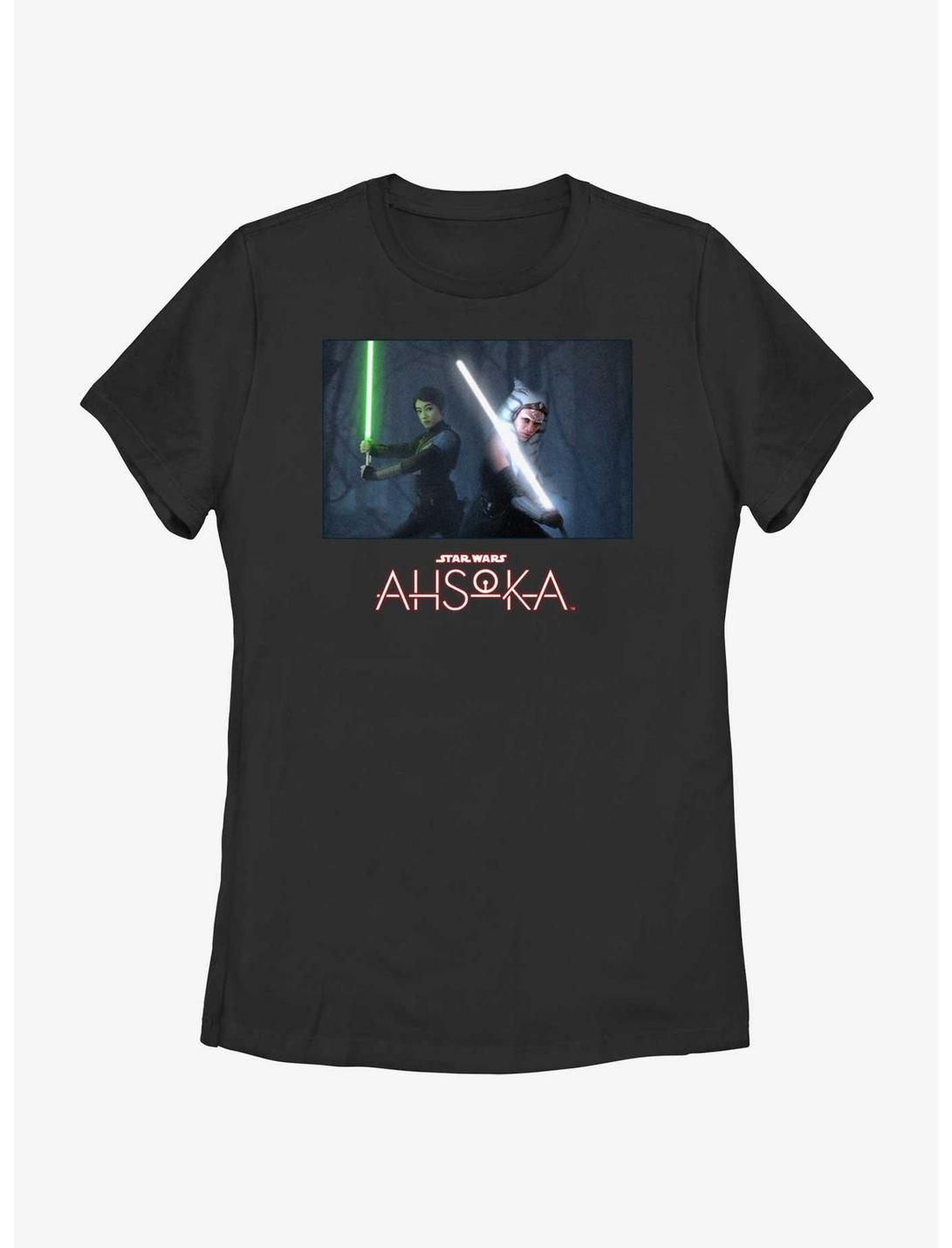 Disney Ahsoka Sabine and Ahsoka Lightsaber Stance Womens T-Shirt, BLACK, hi-res