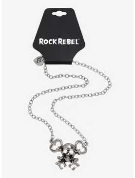 Rock Rebel Skull Key Necklace, , hi-res