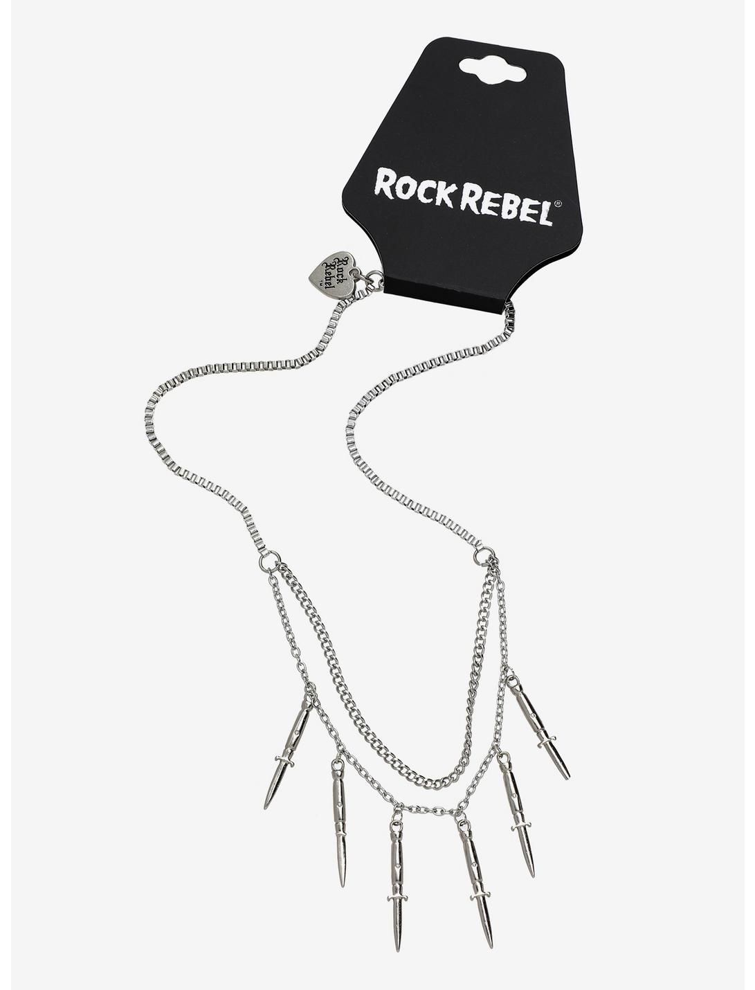 Rock Rebel Switchblade Charm Necklace, , hi-res
