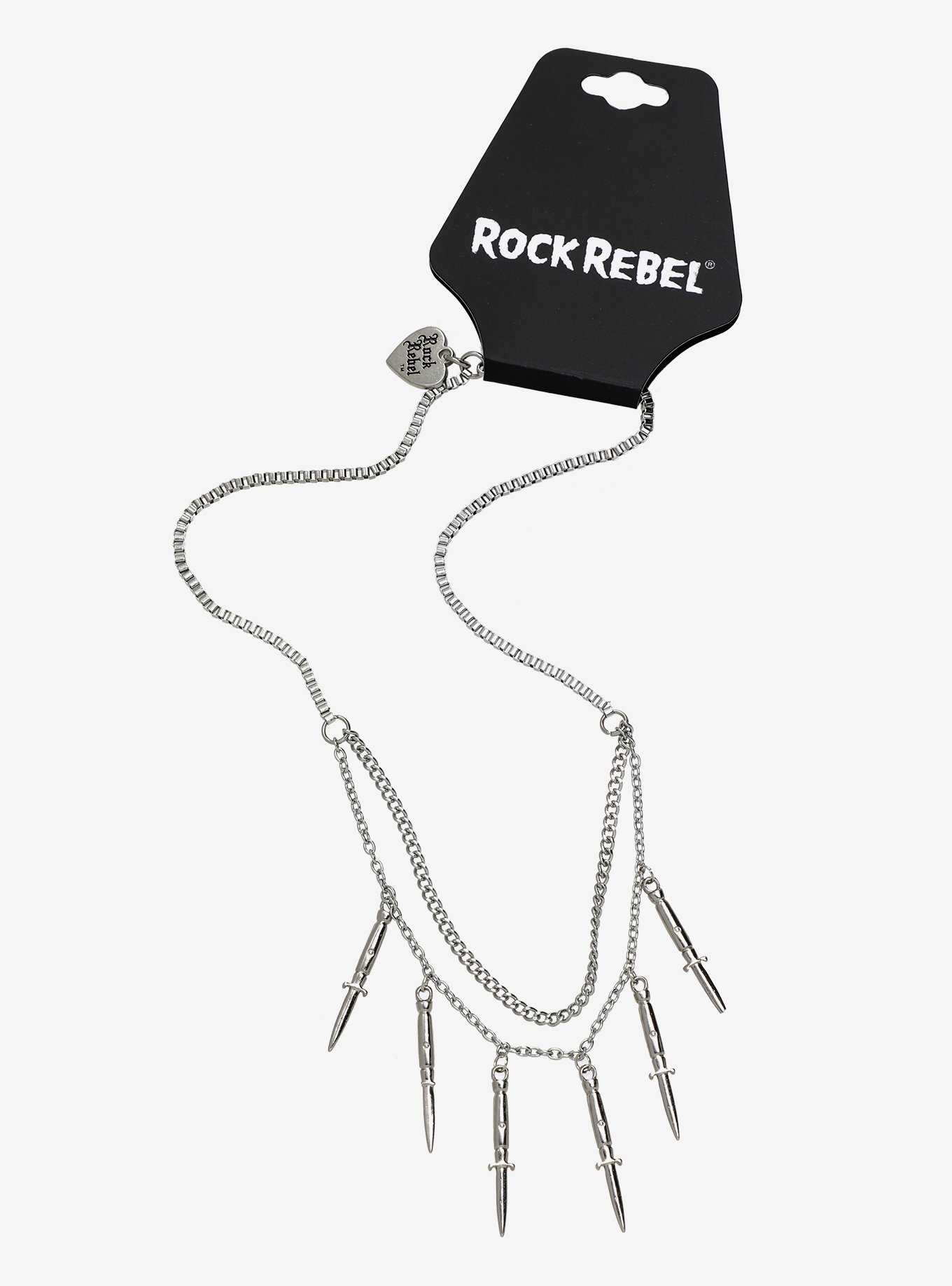 Rock Rebel Switchblade Charm Necklace, , hi-res