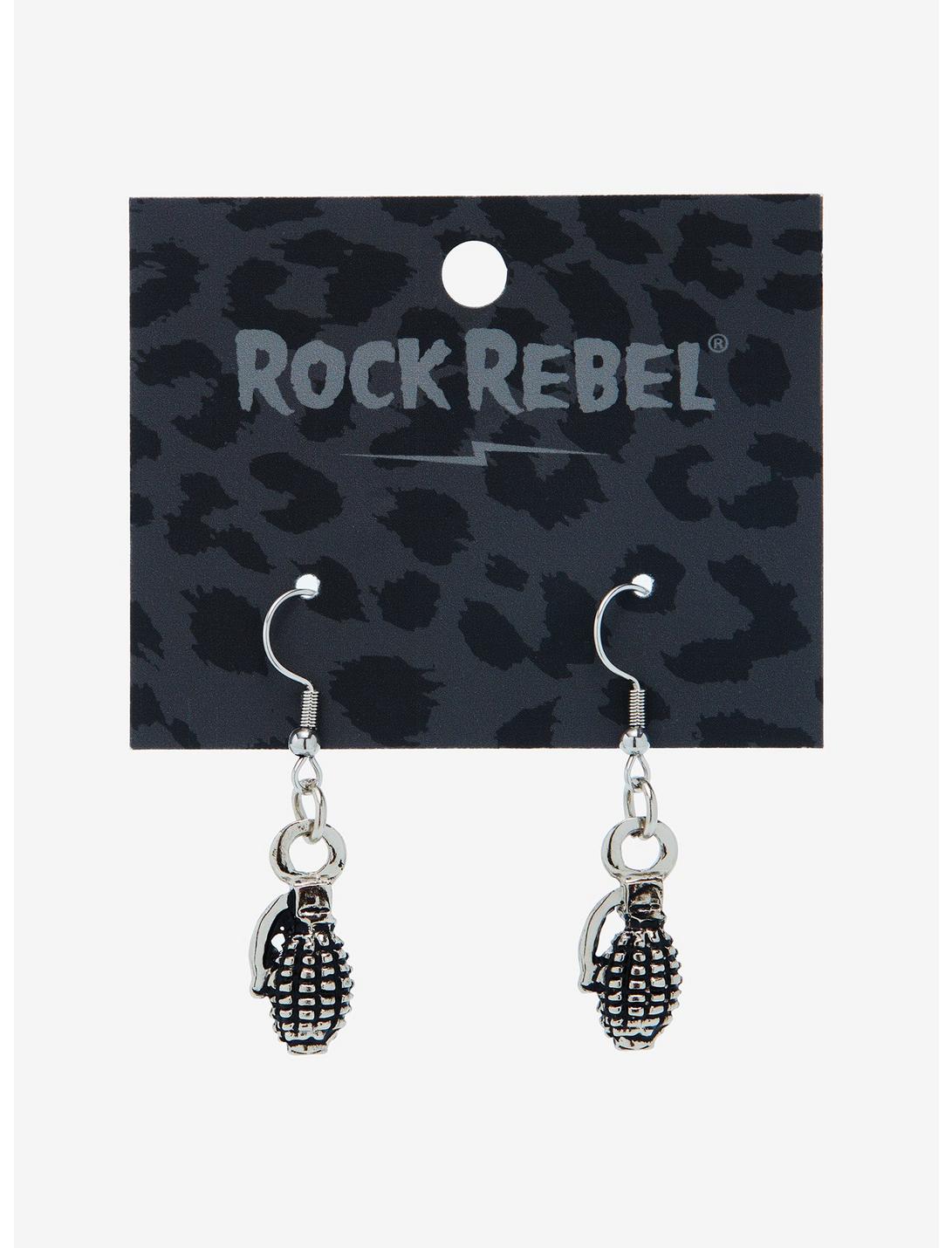 Rock Rebel Grenade Earrings, , hi-res