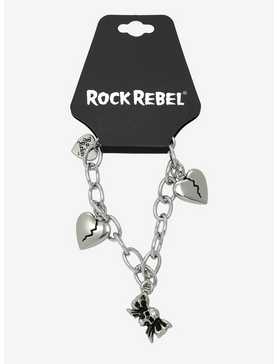 Rock Rebel Broken Heart Charm Bracelet, , hi-res
