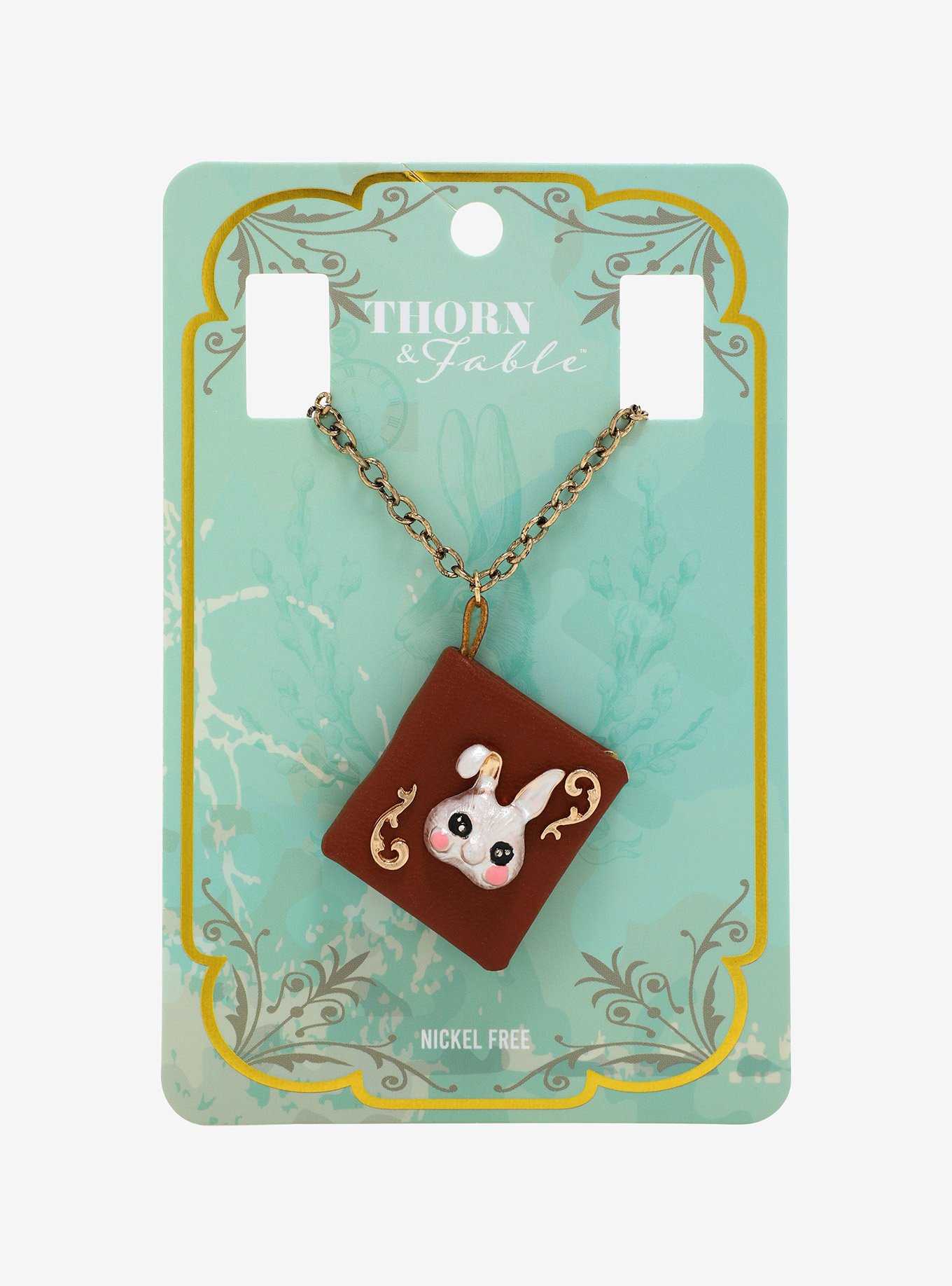 Thorn & Fable Bunny Book Pendant Necklace, , hi-res