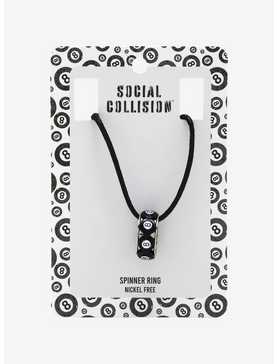 Social Collision® 8 Ball Spinner Ring Cord Necklace, , hi-res