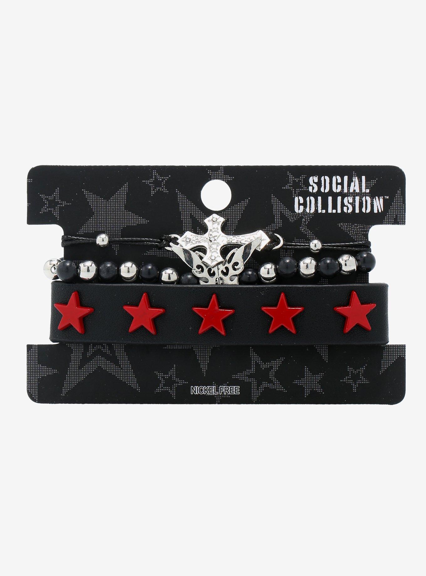 Social Collision® Butterfly Star Cross Bracelet Set