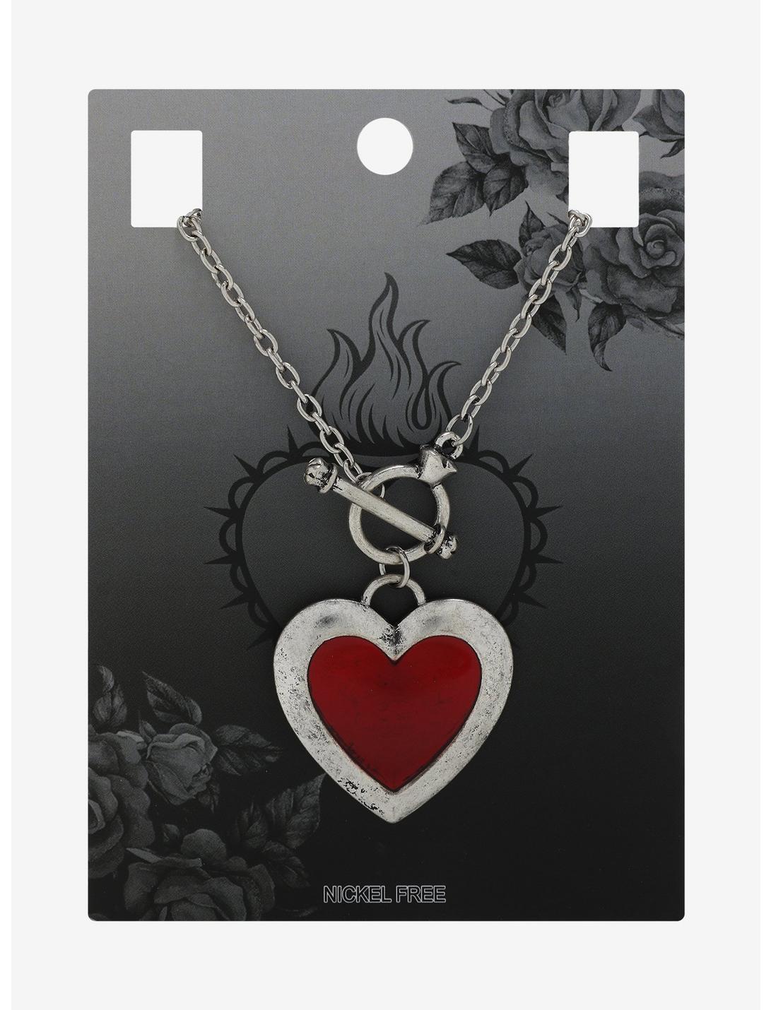 Heart Pendant Toggle Necklace, , hi-res
