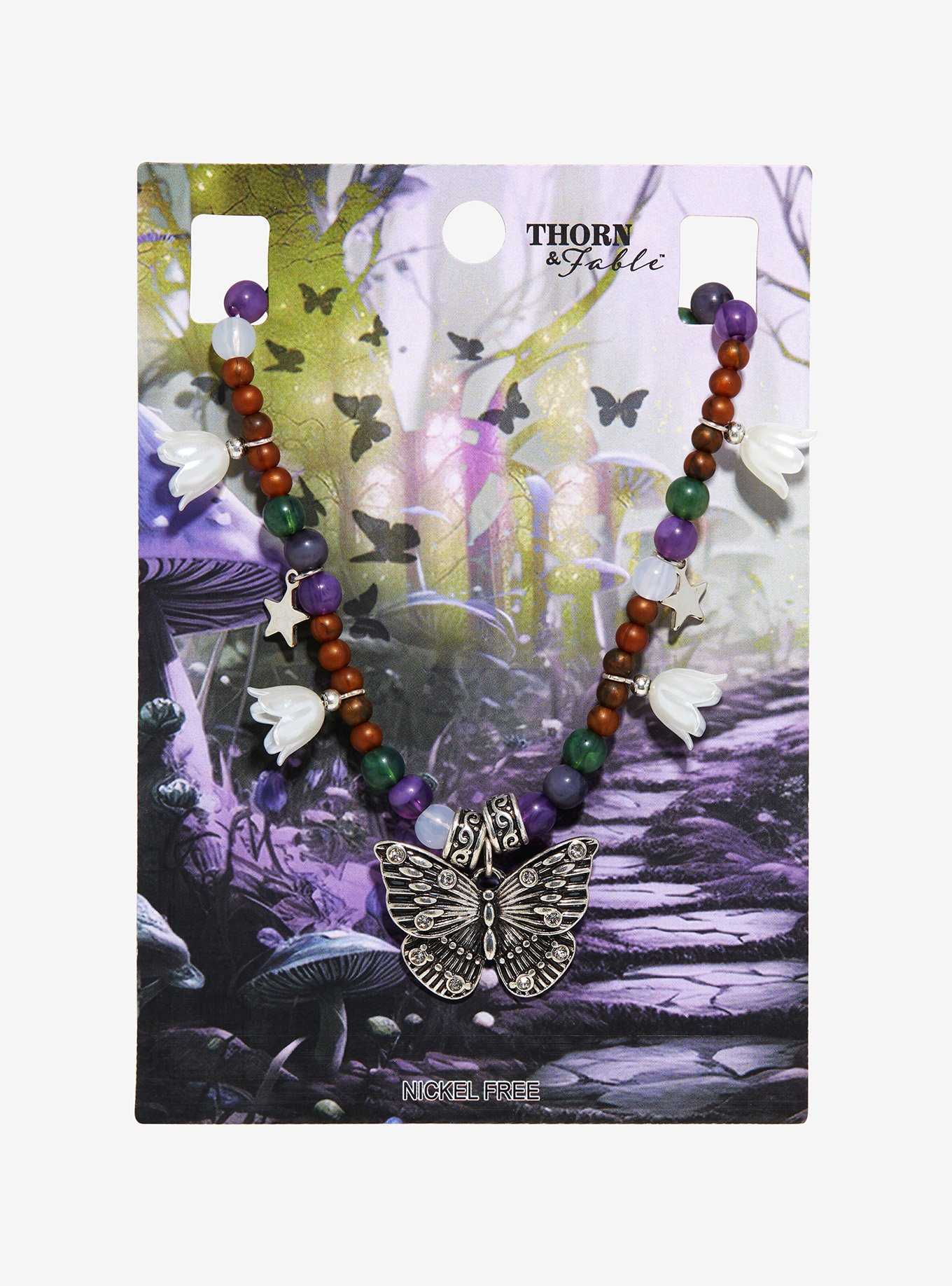 Thorn & Fable Butterfly Bead Necklace, , hi-res