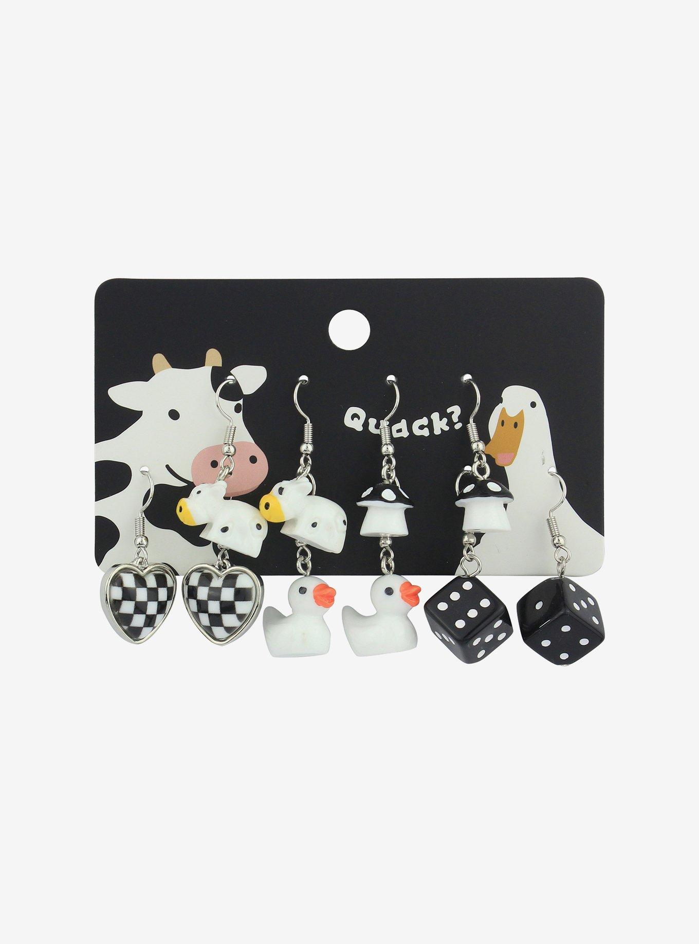 Dice & Farm Animals Drop Earring Set, , hi-res