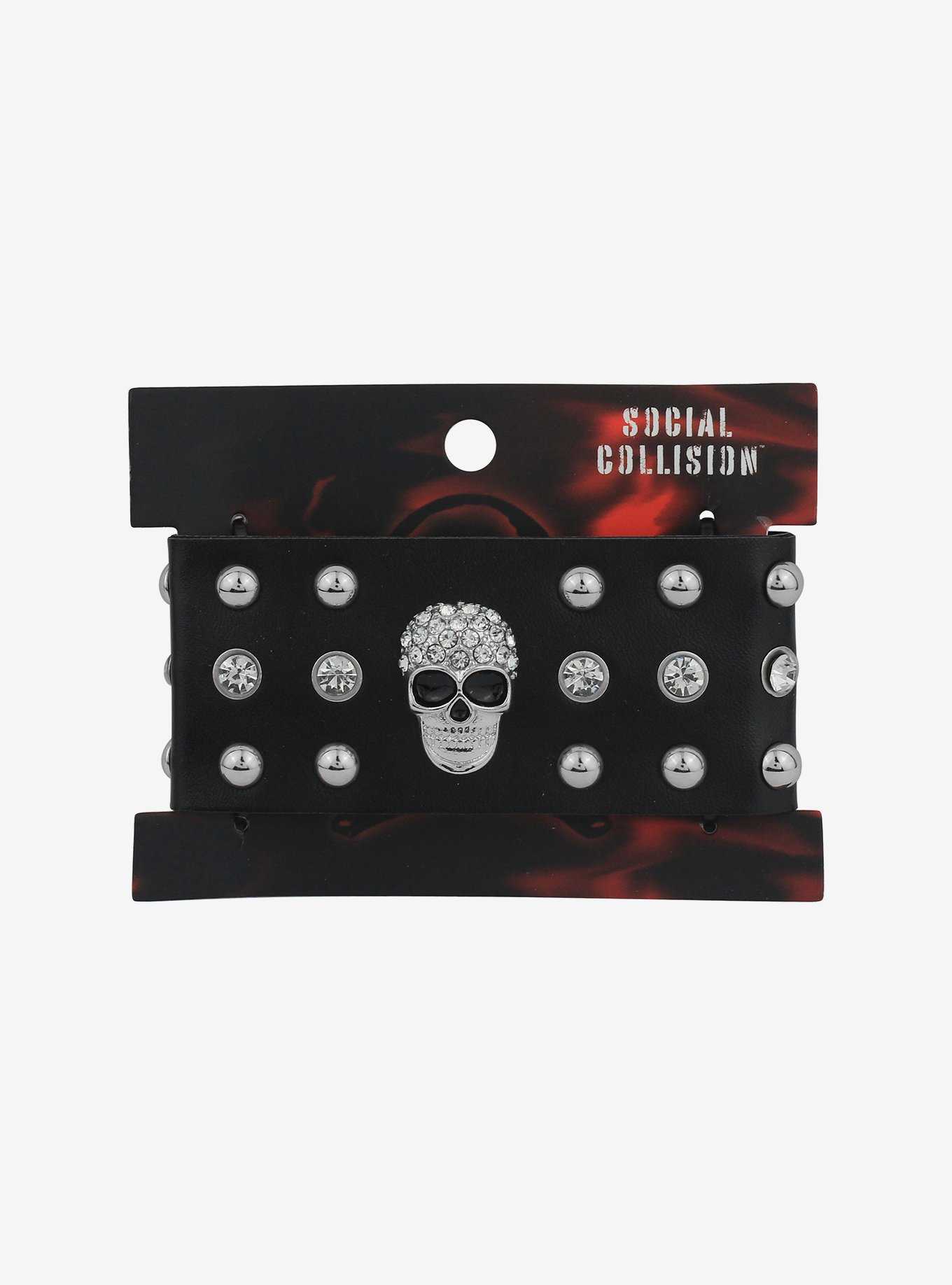 Social Collision® Skull Stud Bracelet Cuff, , hi-res