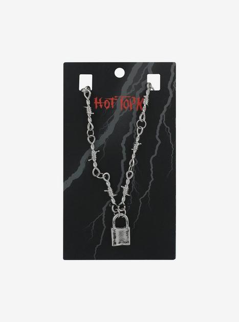 Social Collision Barbed Wire Padlock Necklace | Hot Topic