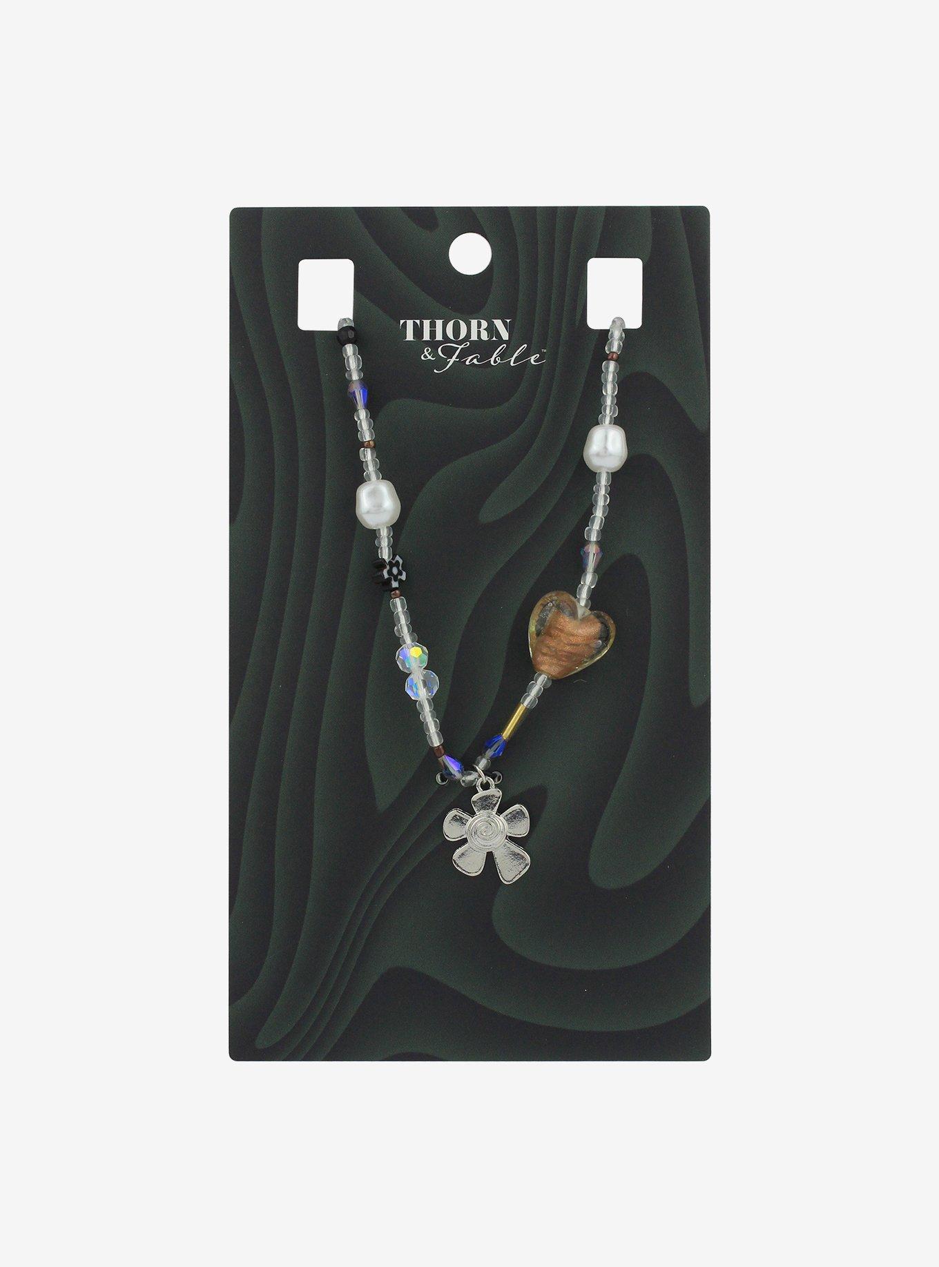 Thorn & Fable Kitschy Flower Beaded Necklace, , hi-res