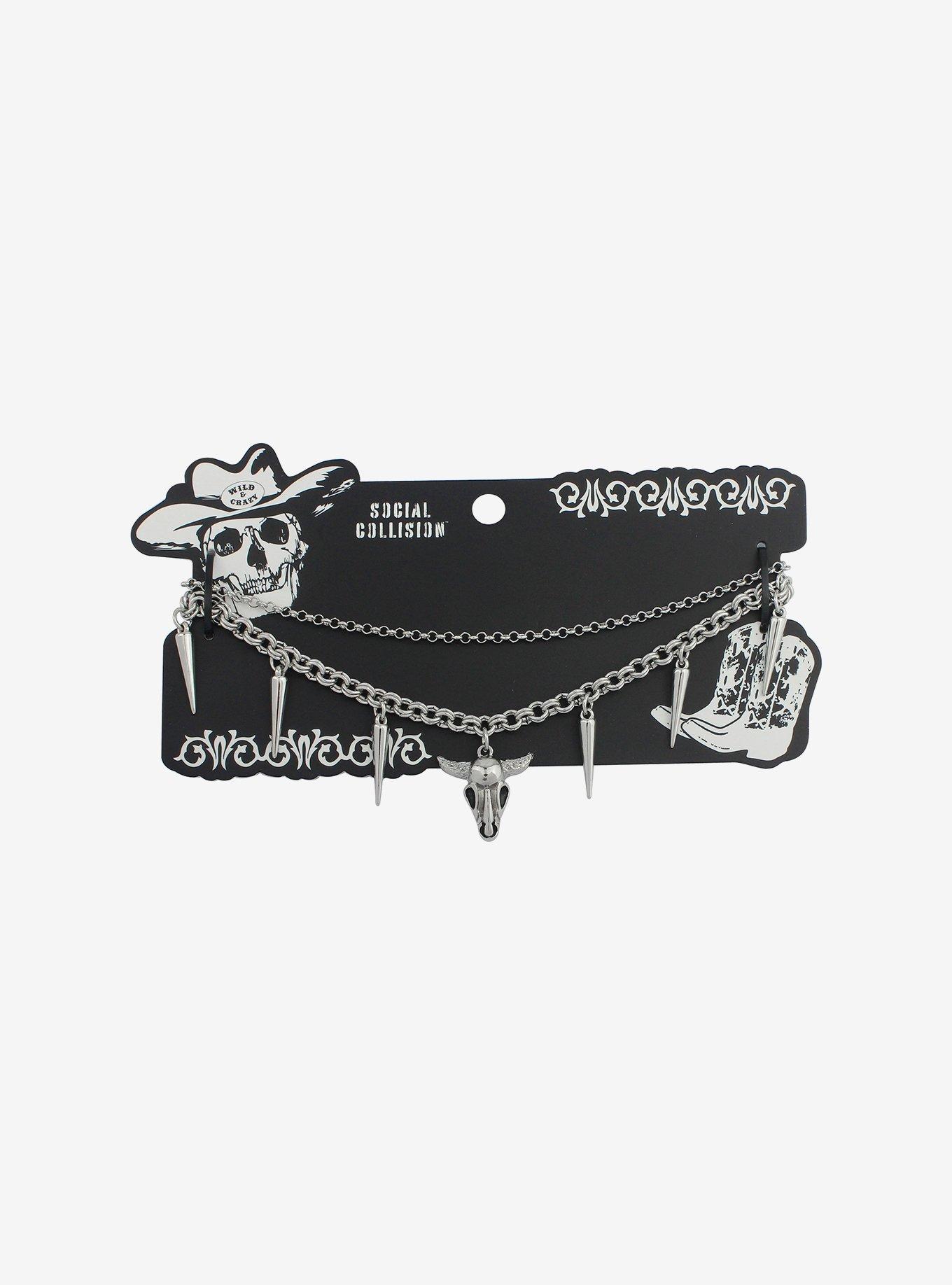 Social Collision® Cow Skull Choker Set, , hi-res