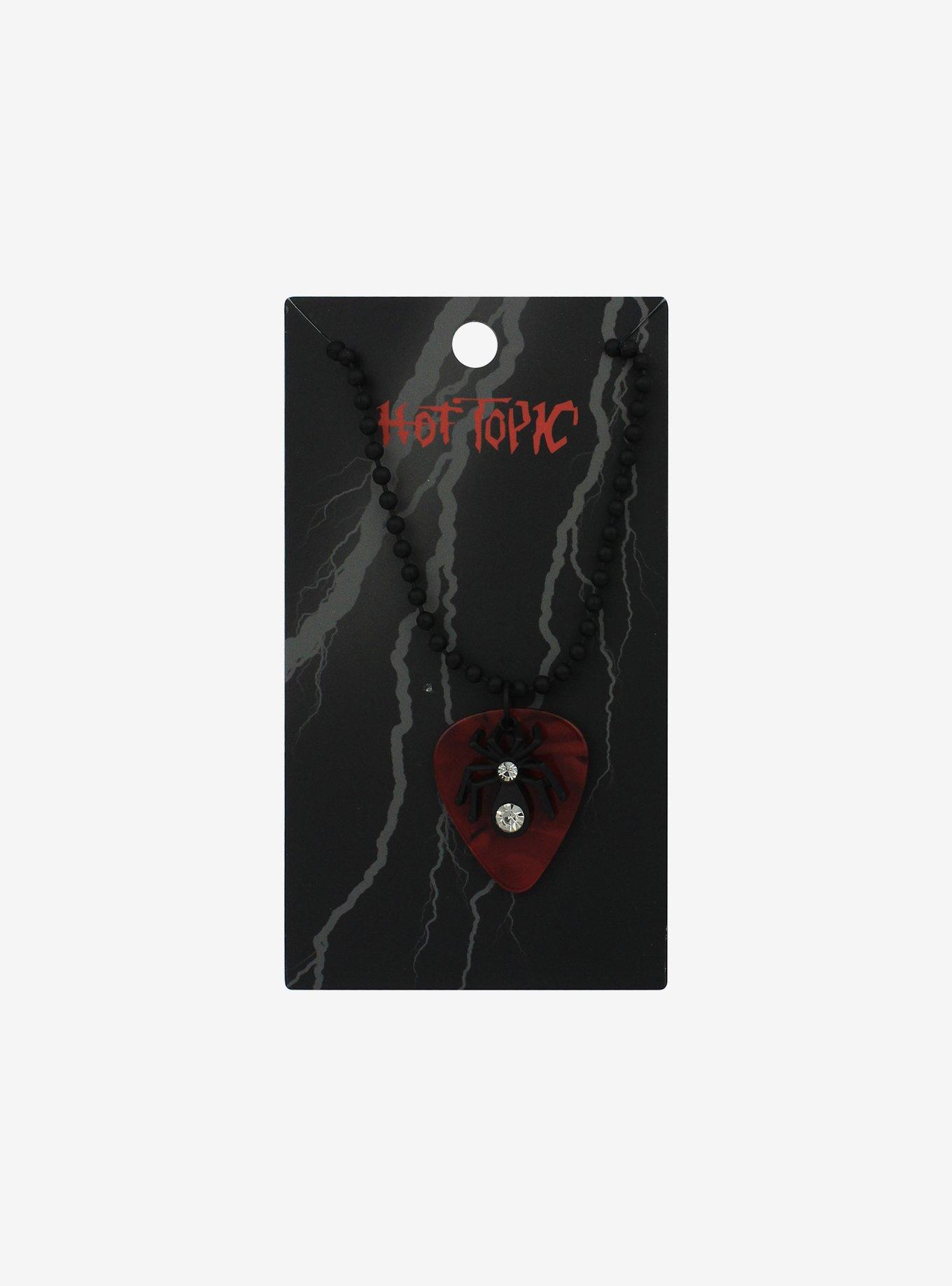 Spider Guitar Pick Pendant Necklace, , hi-res