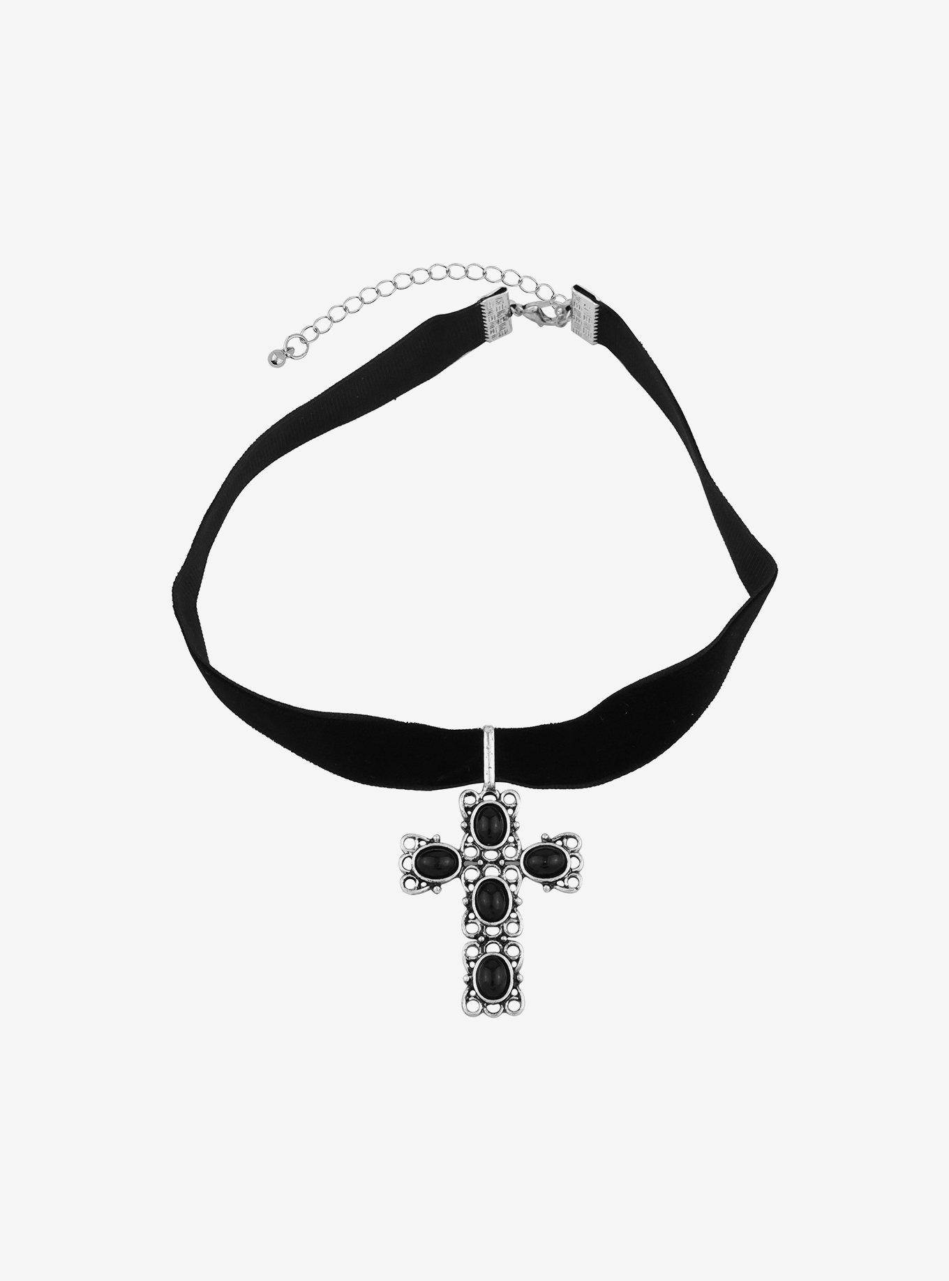 Social Collision Ornate Cross Chunky Choker, , hi-res