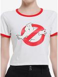 Her Universe Ghostbusters Logo Glow-In-The-Dark Girls Baby Ringer T-Shirt, RED, hi-res