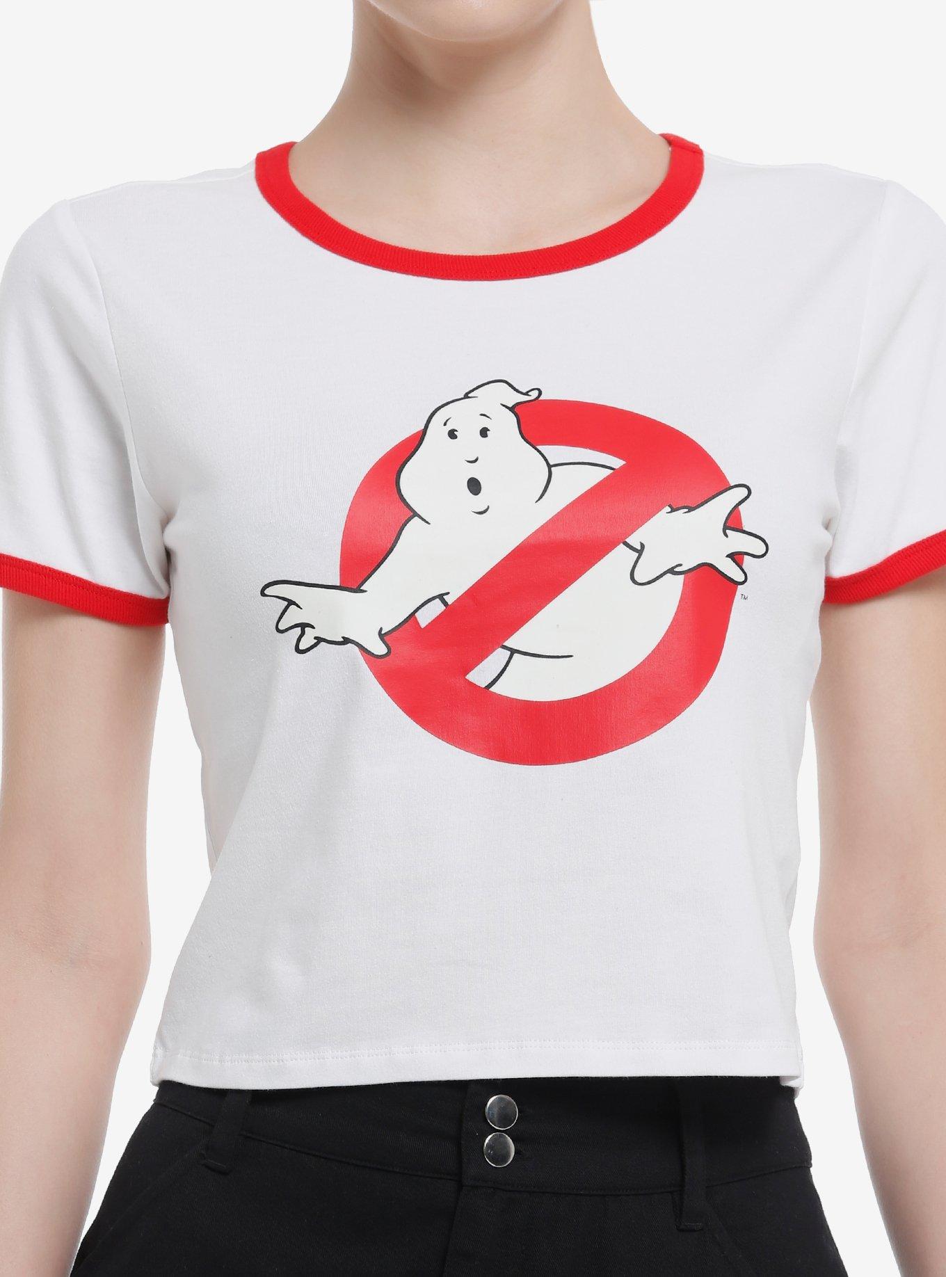 Her Universe Ghostbusters Logo Glow-In-The-Dark Girls Baby Ringer T-Shirt, RED, hi-res