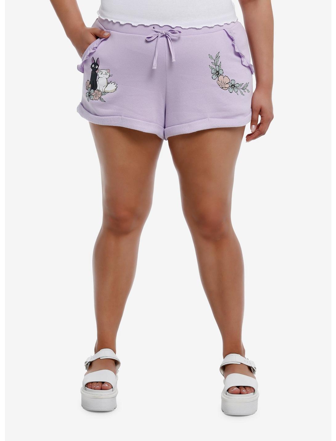 Her Universe Studio Ghibli Kiki's Delivery Service Cats Lounge Shorts Plus Size, LILAC, hi-res
