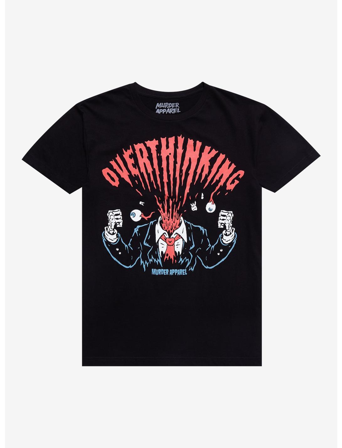 Overthinking Exploding Head T-Shirt By Murder Apparel, BLACK, hi-res