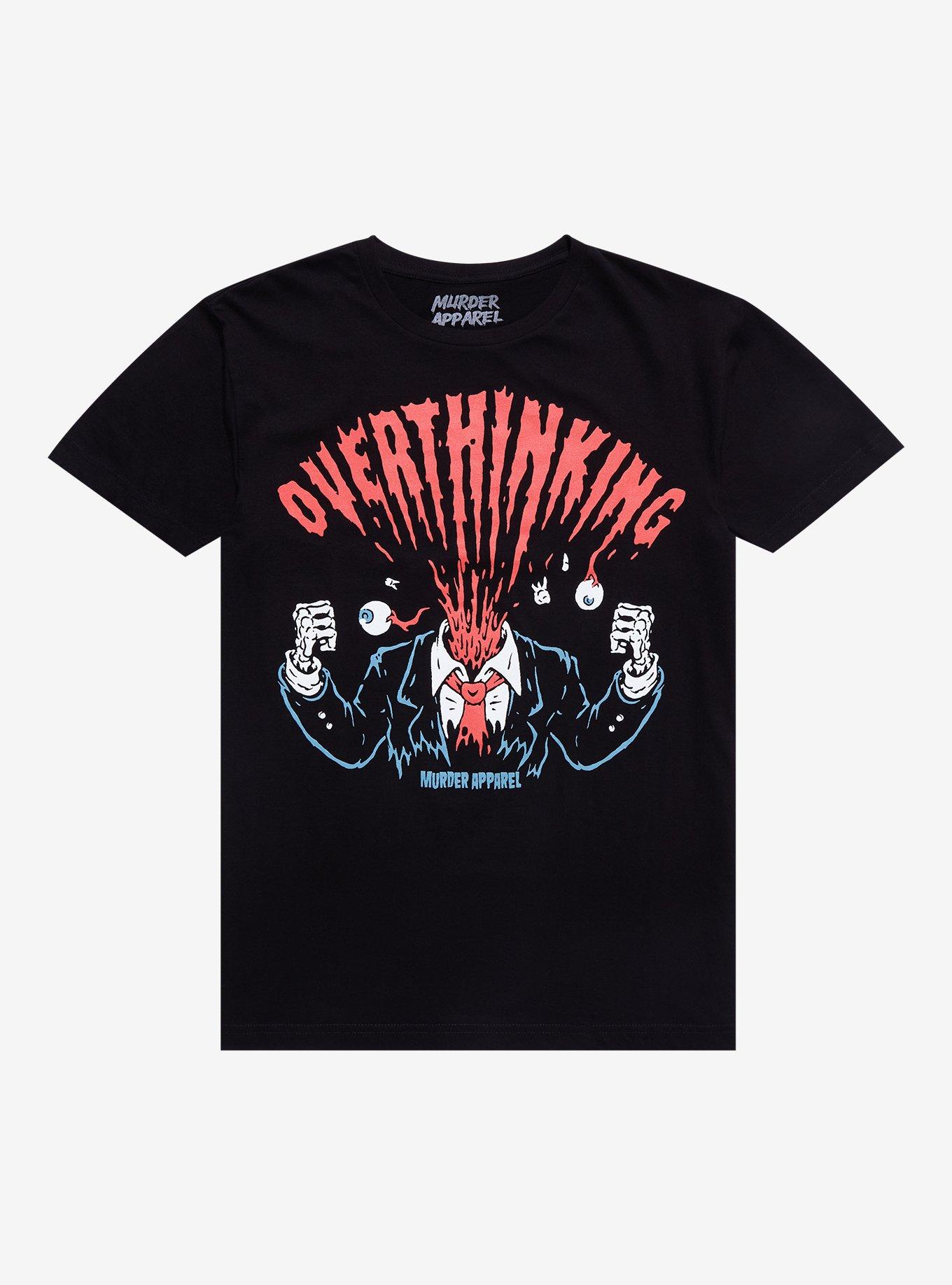 Overthinking Exploding Head T-Shirt By Murder Apparel, BLACK, hi-res