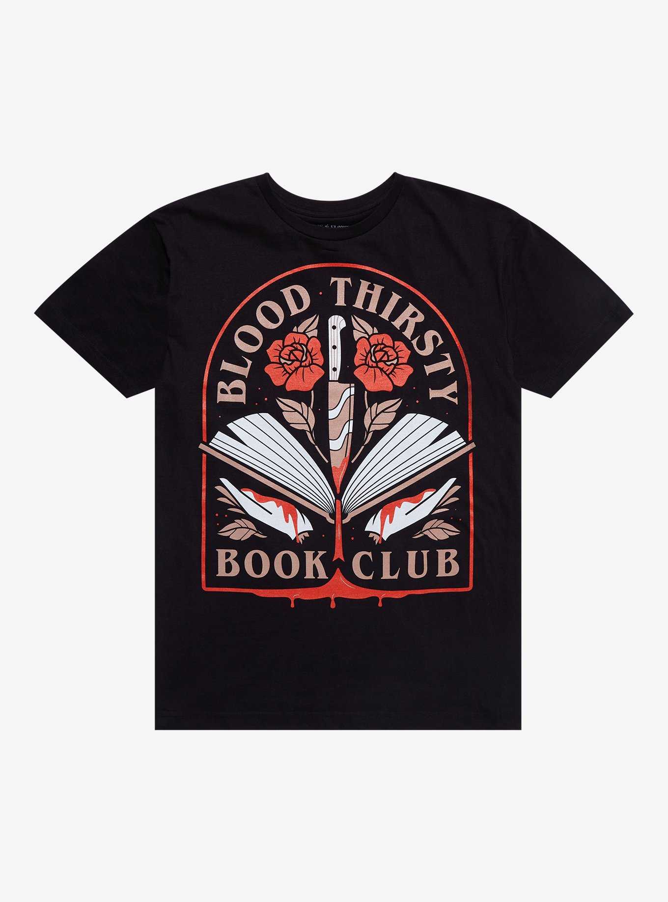 Bloodthirsty Book Club T-Shirt By Forensics & Flowers, , hi-res
