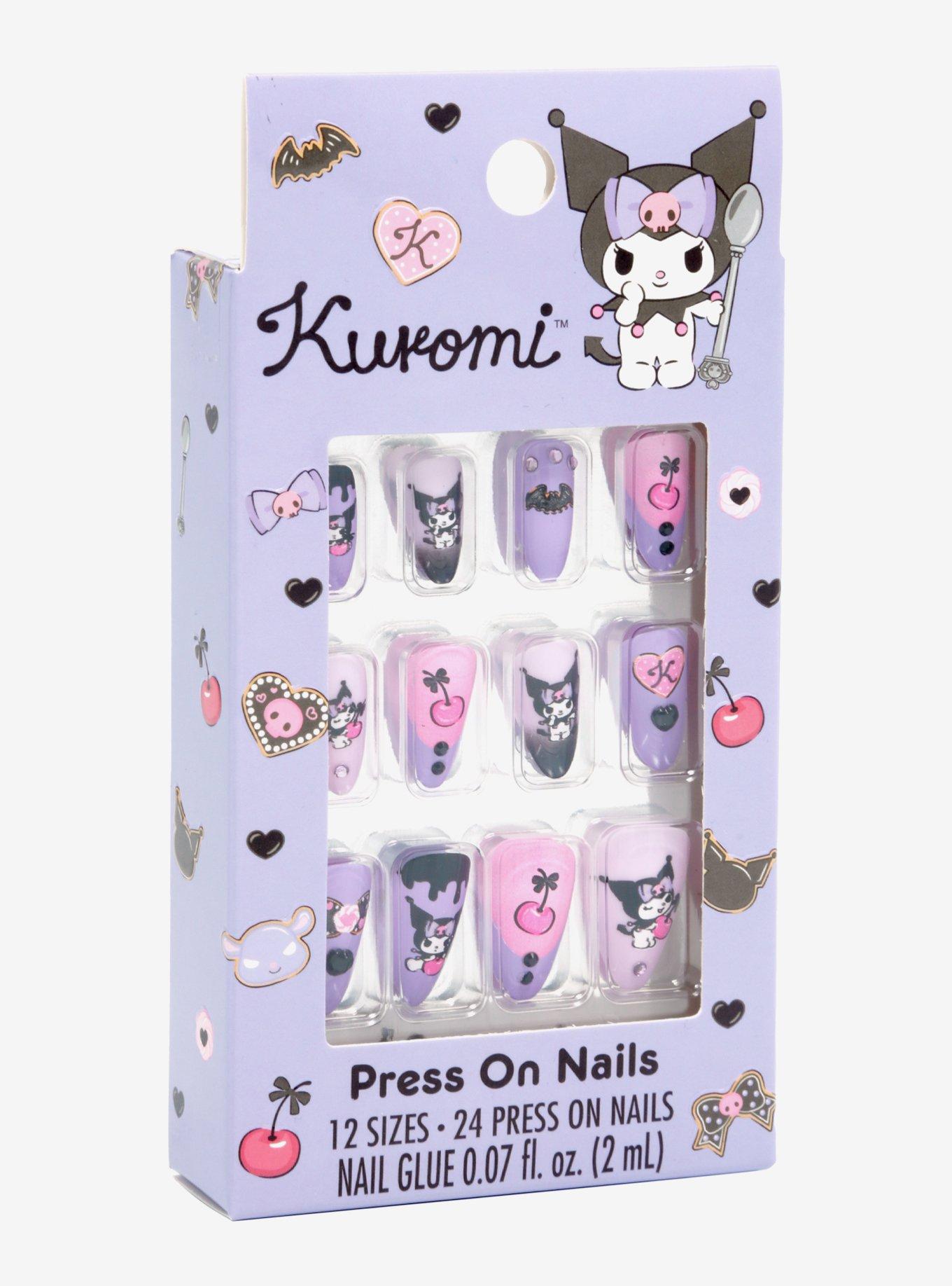 Sanrio Kuromi Cherries Press On Nails — BoxLunch Exclusive, , hi-res